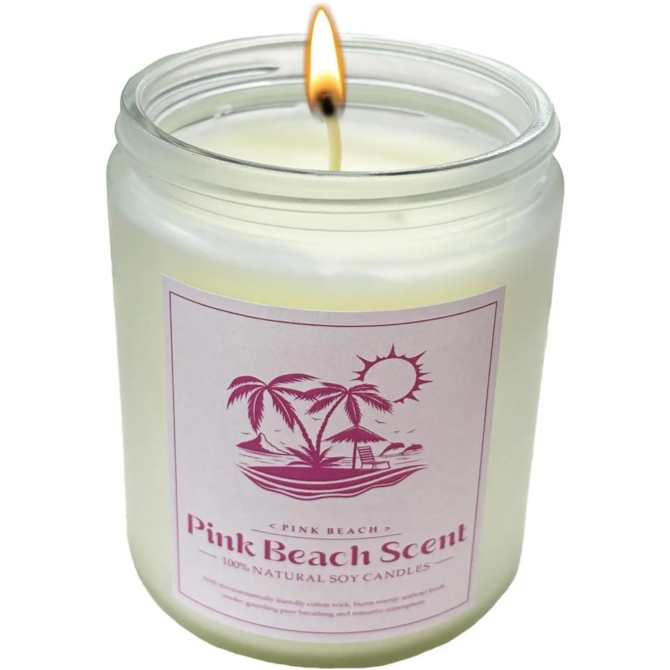 Beach Scented Candle, 9 oz  Soy Candles for  Scented, 50 Hour  Time,  Decor  for Women, , Family