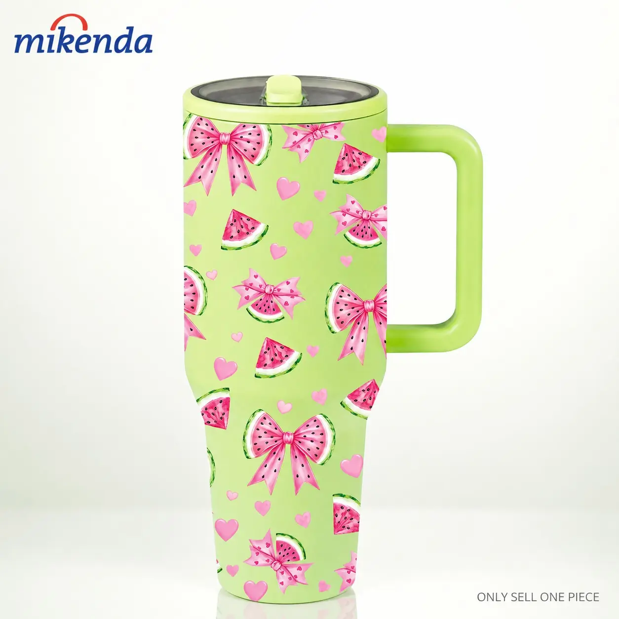40oz Watermelon Bow Insulated Thermal Tumbler Mug, Summer Style, Stainless Steel, Leakproof Vacuum Flask, Keeps Hot 12h Cold 24h, Ideal for Outdoor & Office Use, Drinkware