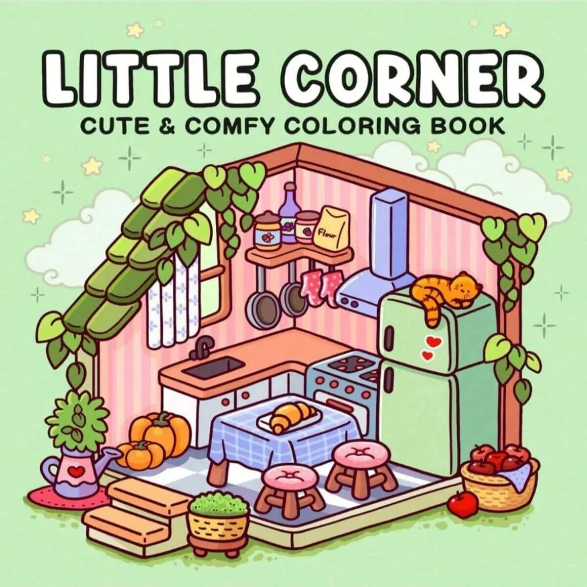 Little Corners: Coloring book for adults and teenagers, super cute, perfect as a gift for friends, couples, and family, and great for back-to-school supplies. Ideal for Easter, Christmas, and all kinds of holiday parties, a perfect choice for relaxing