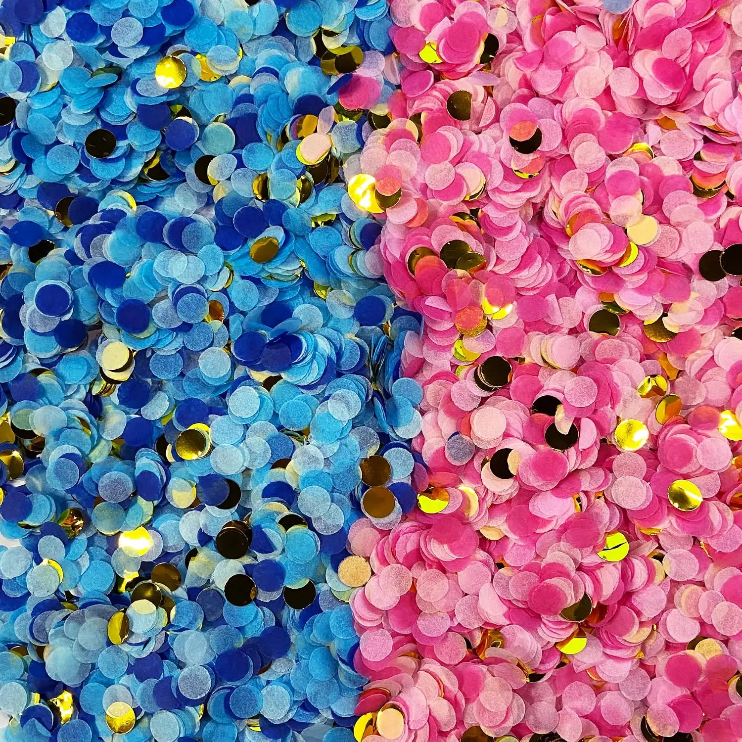 2 Pack Round   Confetti Decorations  and Blue Confetti for  Shower  Party Decorations 10mm  160 Grams