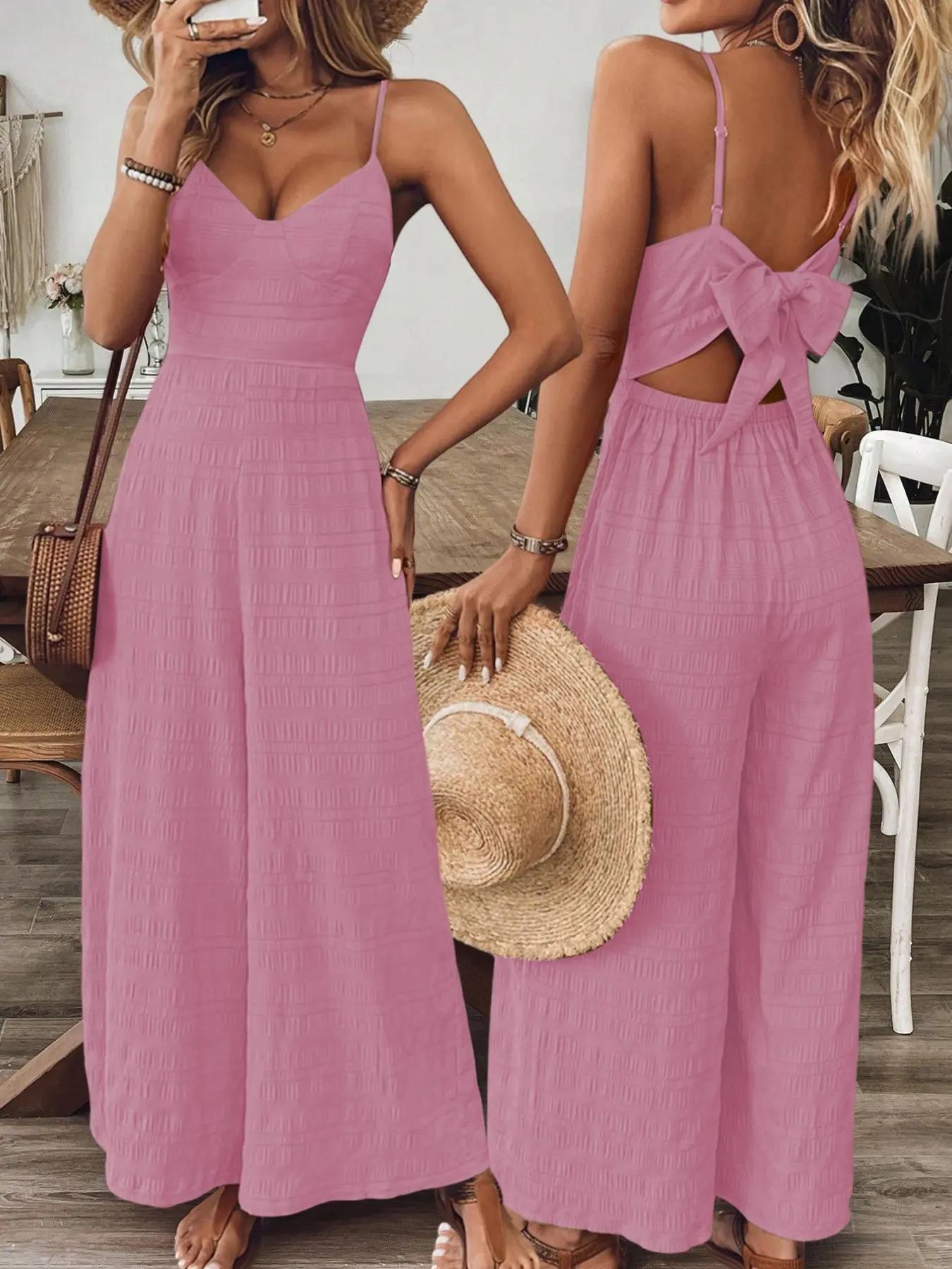 Women's V-Neck Sleeveless Romper, Perfect for Summer Vacation, Casual Breakfast, Comfortable, Chic and Stylish