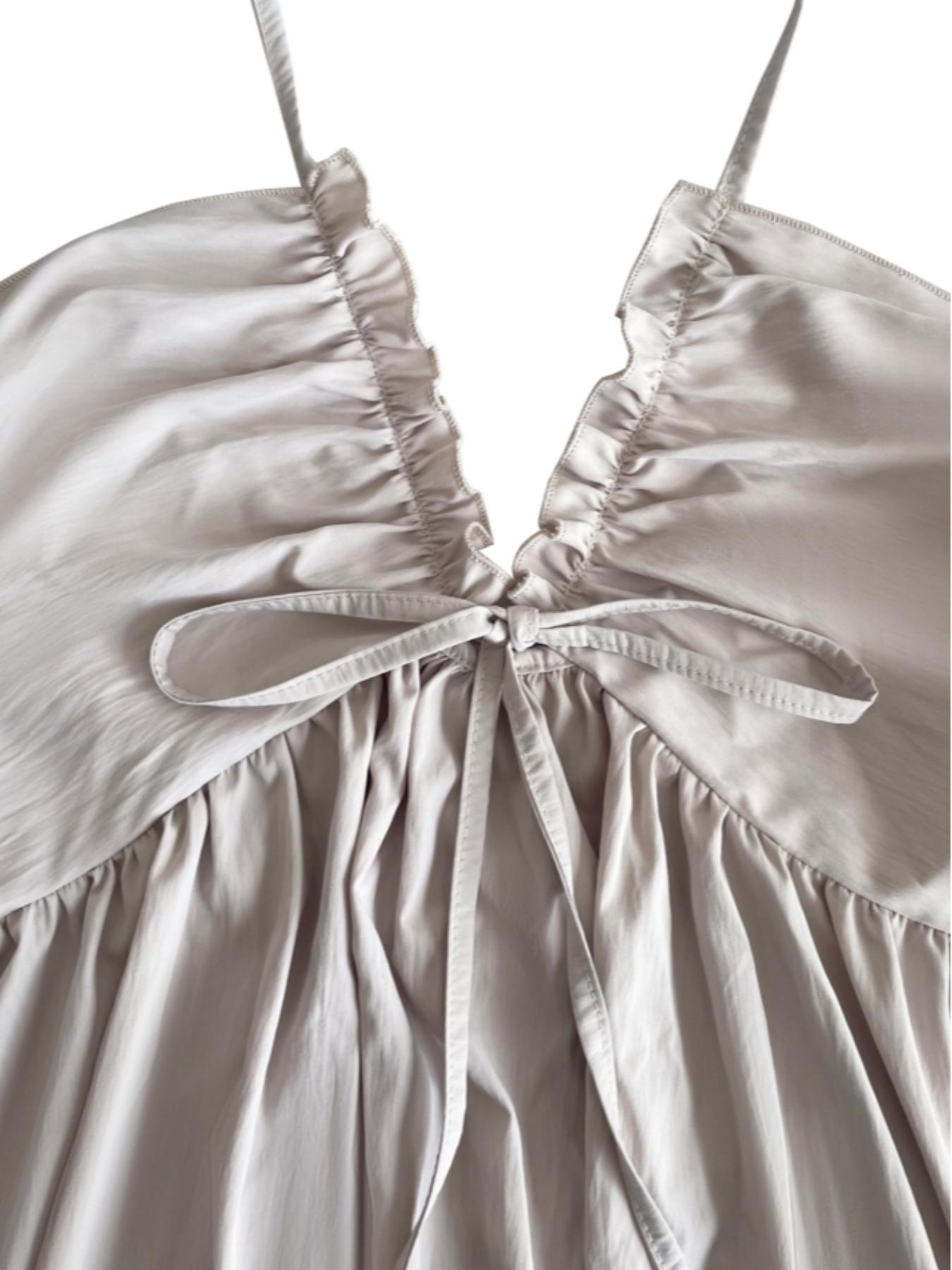 Women's A-Line Sleeveless Dress with Adjustable Straps, Stylish Lace-Up Detail for Summer, Casual Elegant Fashion for Women