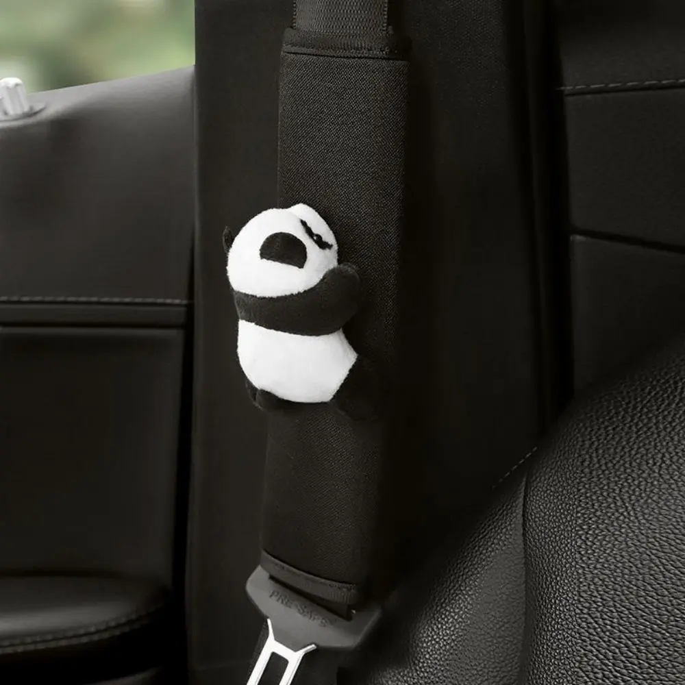 Cartoon Car Seat Belt Shoulder Protector, Cute Plush Panda Anti-Friction Shoulder Cover, Automotive Interior Accessories