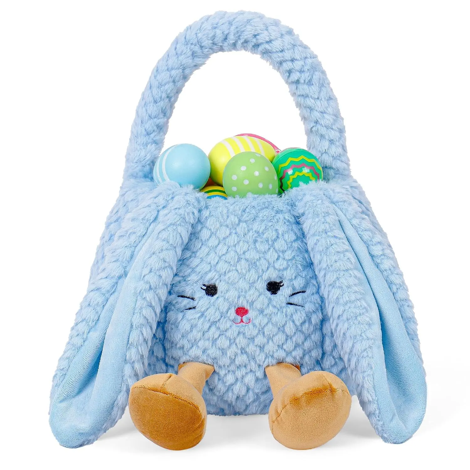 Easter Basket Plush for , Cute Bunny Easter Bucket Egg Hunt Bag Boys Girls Festivals