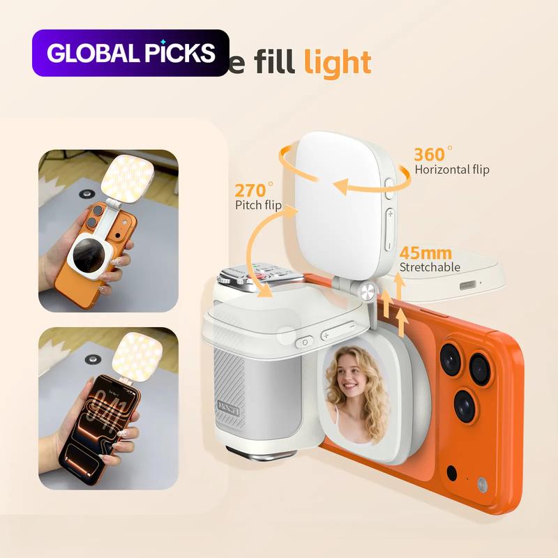 Comitok-Moca Phone Grip Handle for iOS 26+, Control Camera Switching & Focus, Compatible with Magnetic Phones, Portable & Easy Storage, Selfie Accessories