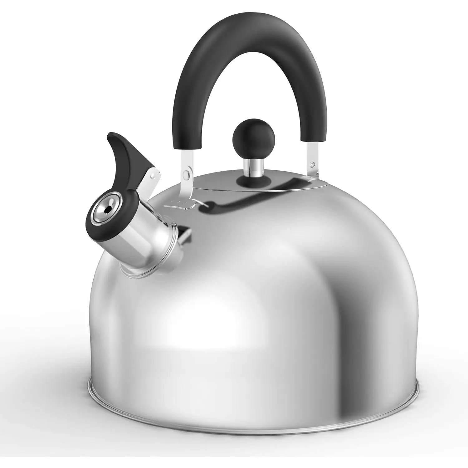 Whistling Stovetop Tea Kettle, 3.2 Quart Stainless Steel Teapot with Cool Touch Ergonomic Handle, Hot Water Fast to Boil, Silver