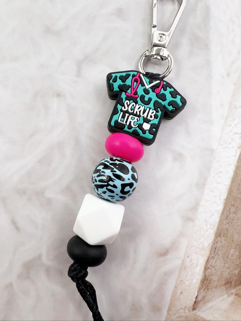 Cute Beaded Design Keychain, Novelty Keychain for Women & Men, Fashion Accessories for Daily Bag, Key Decor, Thoughtful Gifts for Healthcare Workers, Handmade Keychain