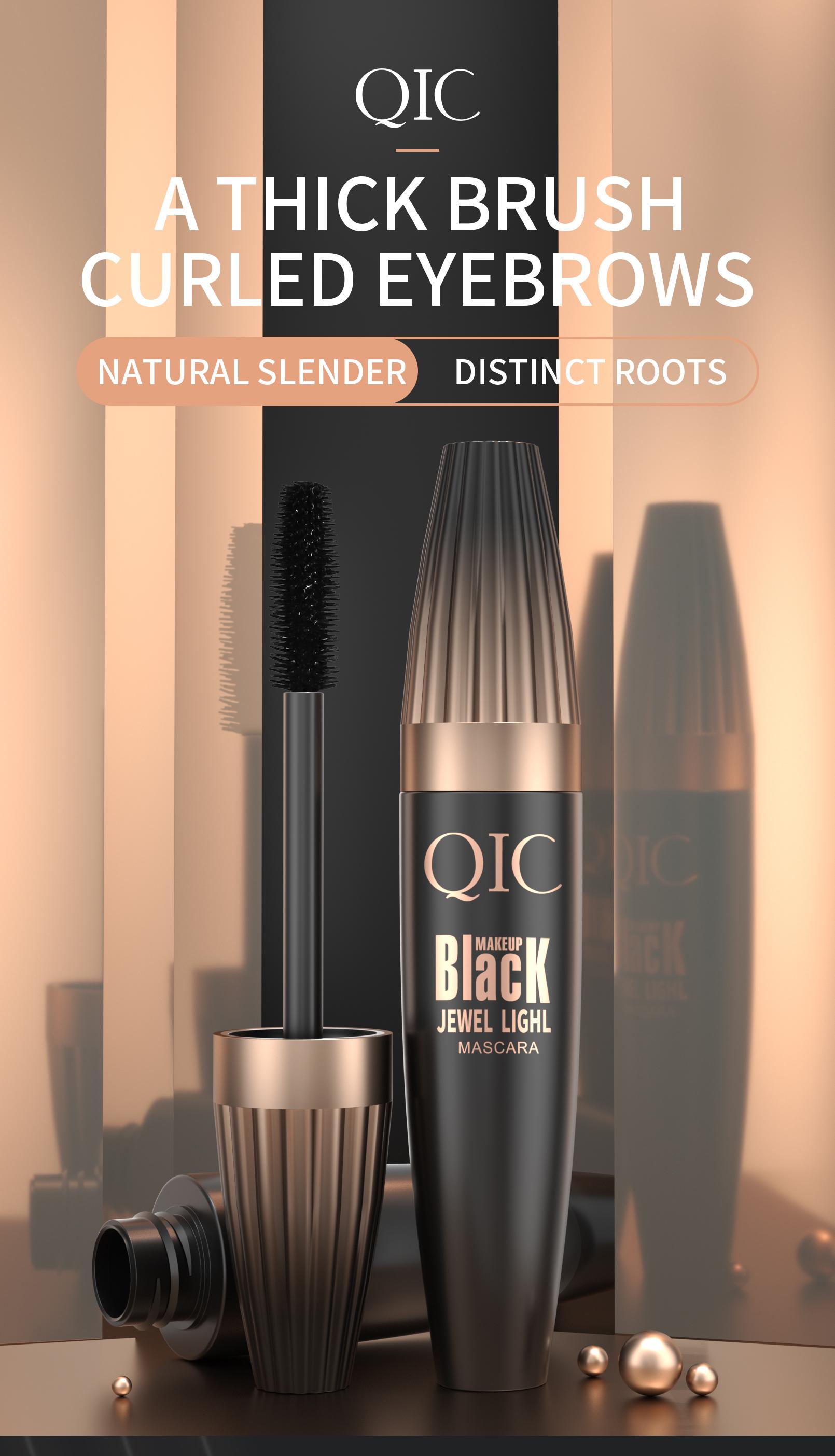4D Waterproof Q835 Mascara - Single Item, Large Size, Encrypted Brush, Long-Lasting, Thickening, Curling, Smudge-Proof Beauty Cosmetic for Eye Enhancement, Durable Makeup Tool