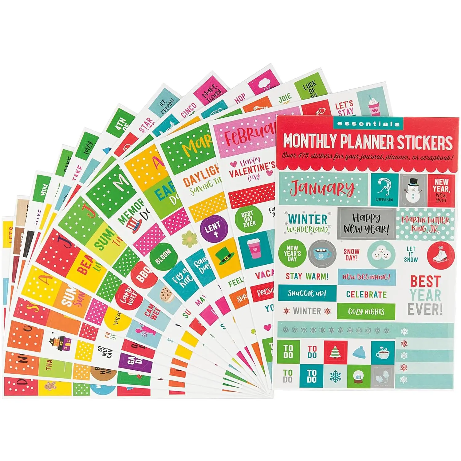 Essentials Month By Month Planner Stickers (Set of 475 Stickers) - Paperback