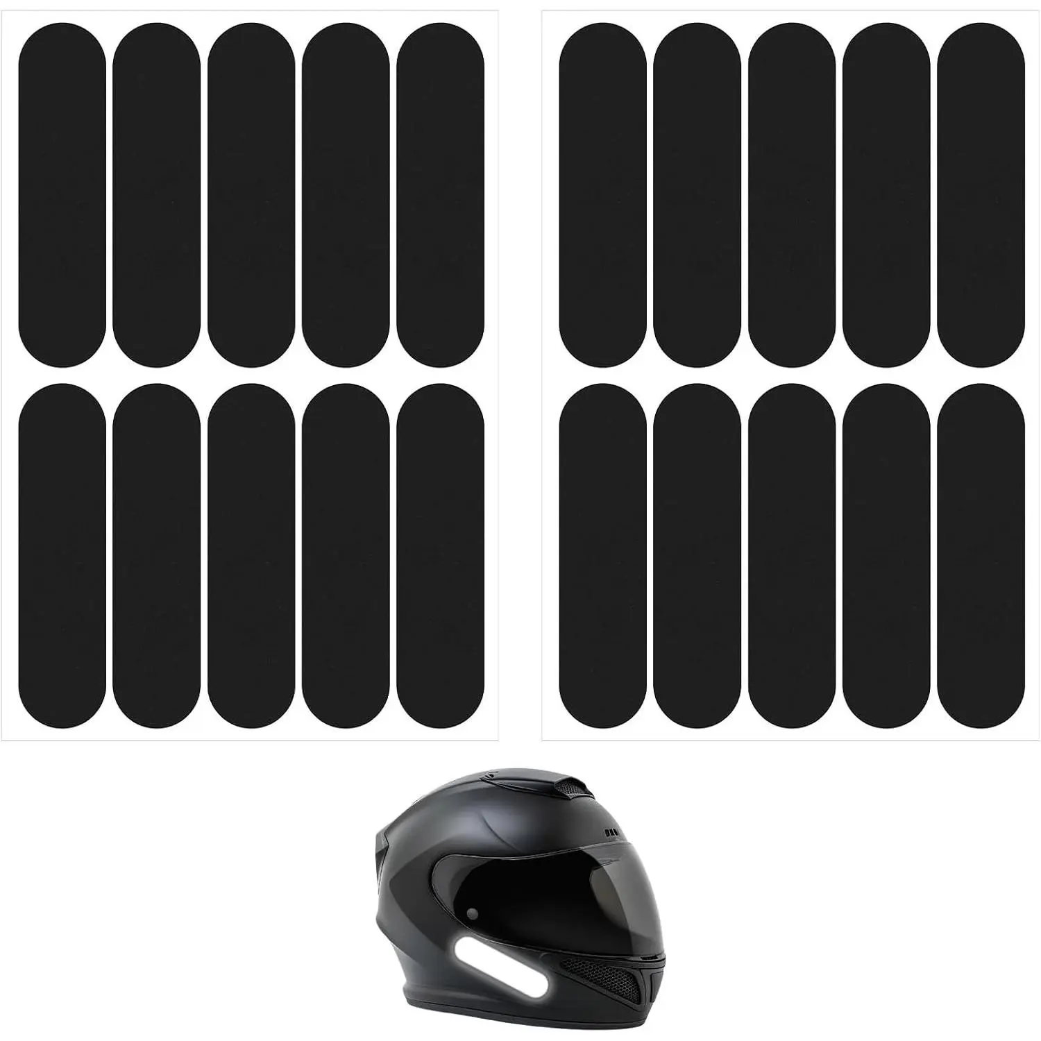 10PCS Black Adhesive Stick-On Safety Reflective Tape Decals for Helmets, Motorcycles, Bikes - Boosts Night Visibility, Safety Decals