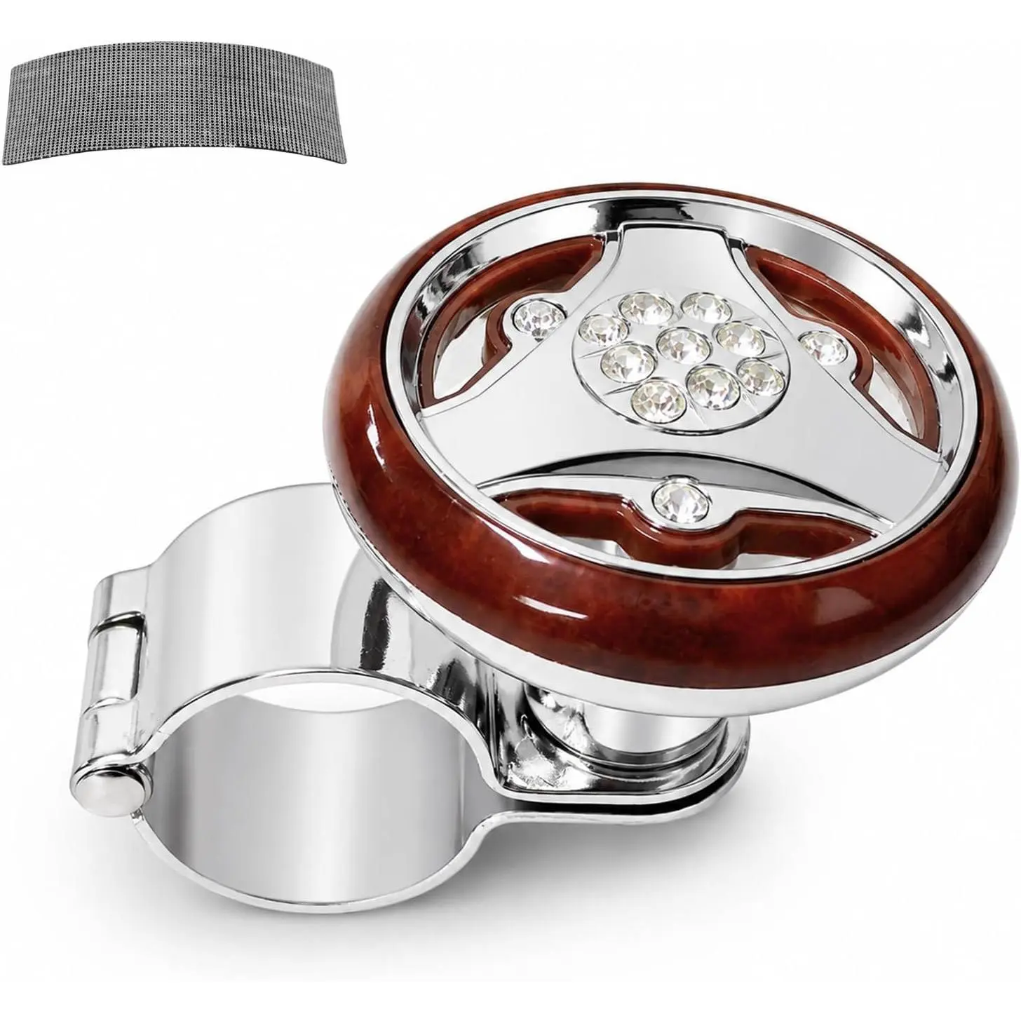 Steering Wheel Knob, Rhinestone  Ball Bearing Spinner Knob for Easy Steering Assist & Control, Smooth Power Ball -Hand Assist Spinner Compatible with   (Peachblow)