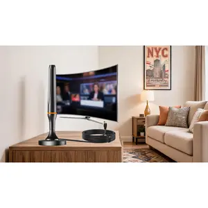 Indoor Digital TV Antenna for Smart Televisions with Powerful Magnetic Base, Long-Range Signal Reception, Compatible with 4K & 1080P Local Broadcast ChannelsSure app shop