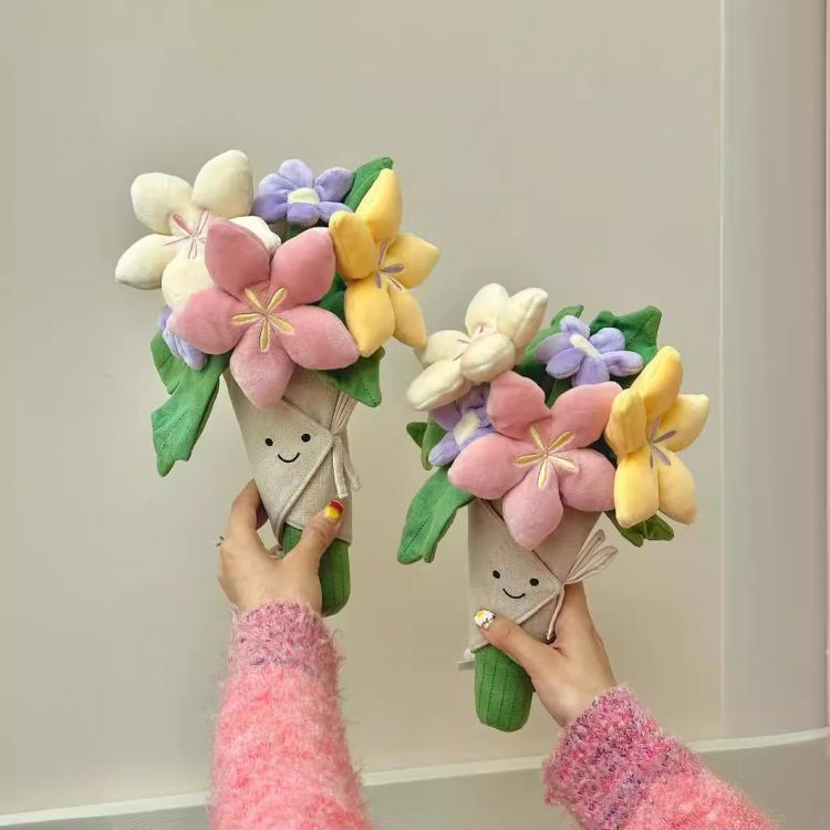 Cute Holding Bouquet Plush Toy Kawaii Tulip Flower Doll Graduation Gift Marriage Proposal Props Creative Girl Birthday Gift easter christmas birthday gift