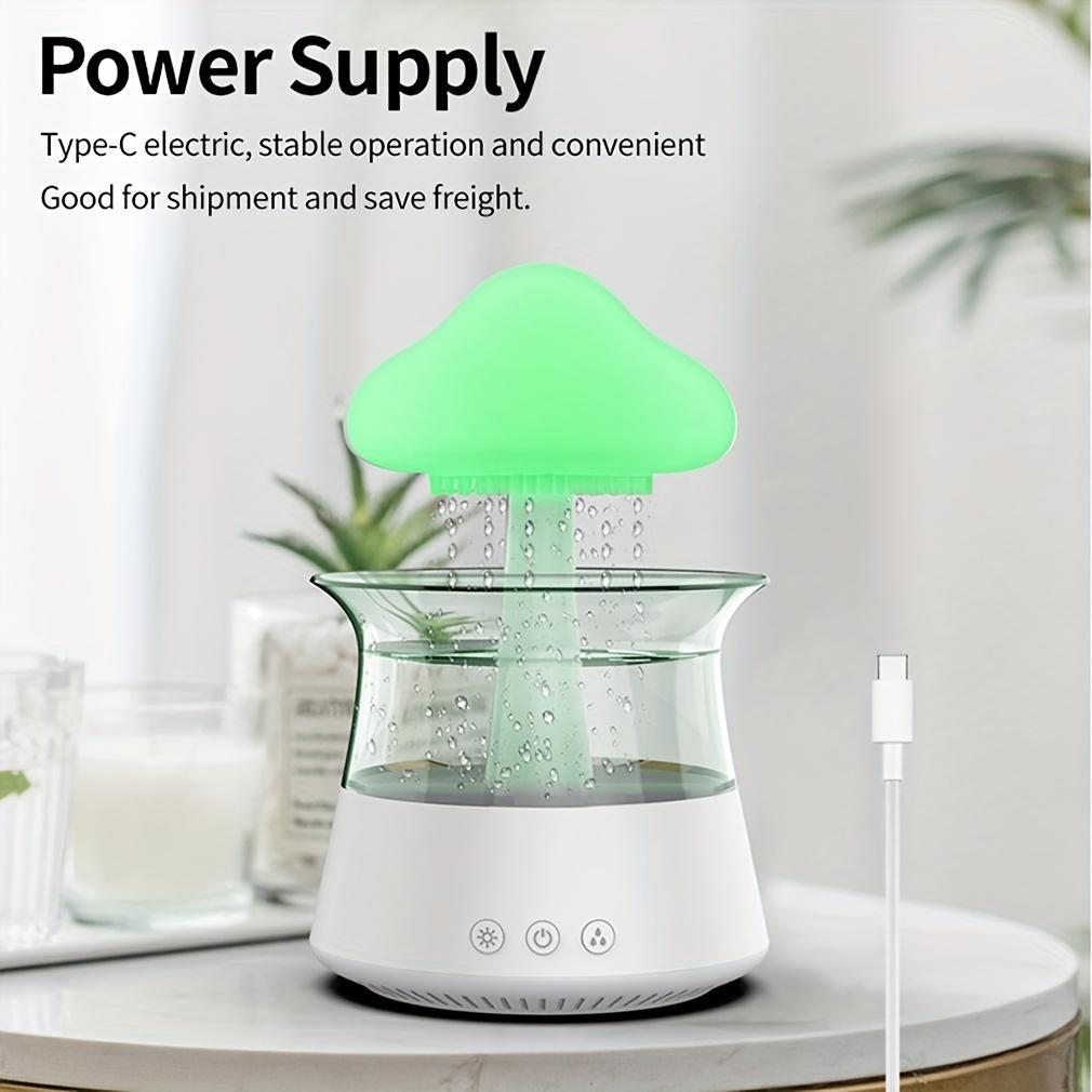 Cloud Shaped Desktop Air Humidifier, USB Powered Water Drop Humidifier with 7 Colors Changing, Waterfall Light Mushroom Sound Rain Cloud Aromatherapy Diffuser, Aroma Diffuser Humidifiers