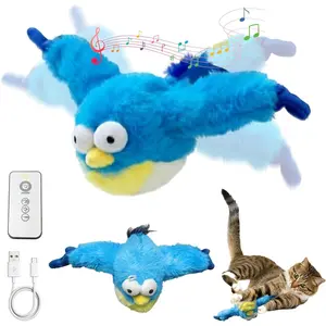 Chirping Flapping Bird Cat Toy for Indoor Cats (Not Flying), Interactive Rechargeable Motion Sensor Toys, Lifelike Simulated Sparrow Kitten Exercise Toys for Bored Cats Entertainment