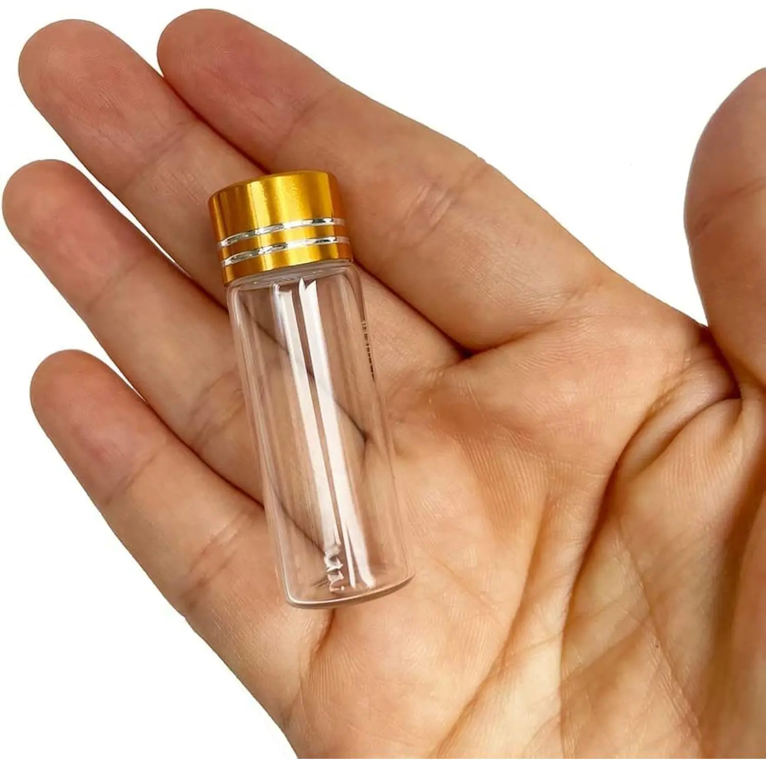 10 count 16x45mm  Mini Small Clear Bottles Glass Vials 4ml with Caps