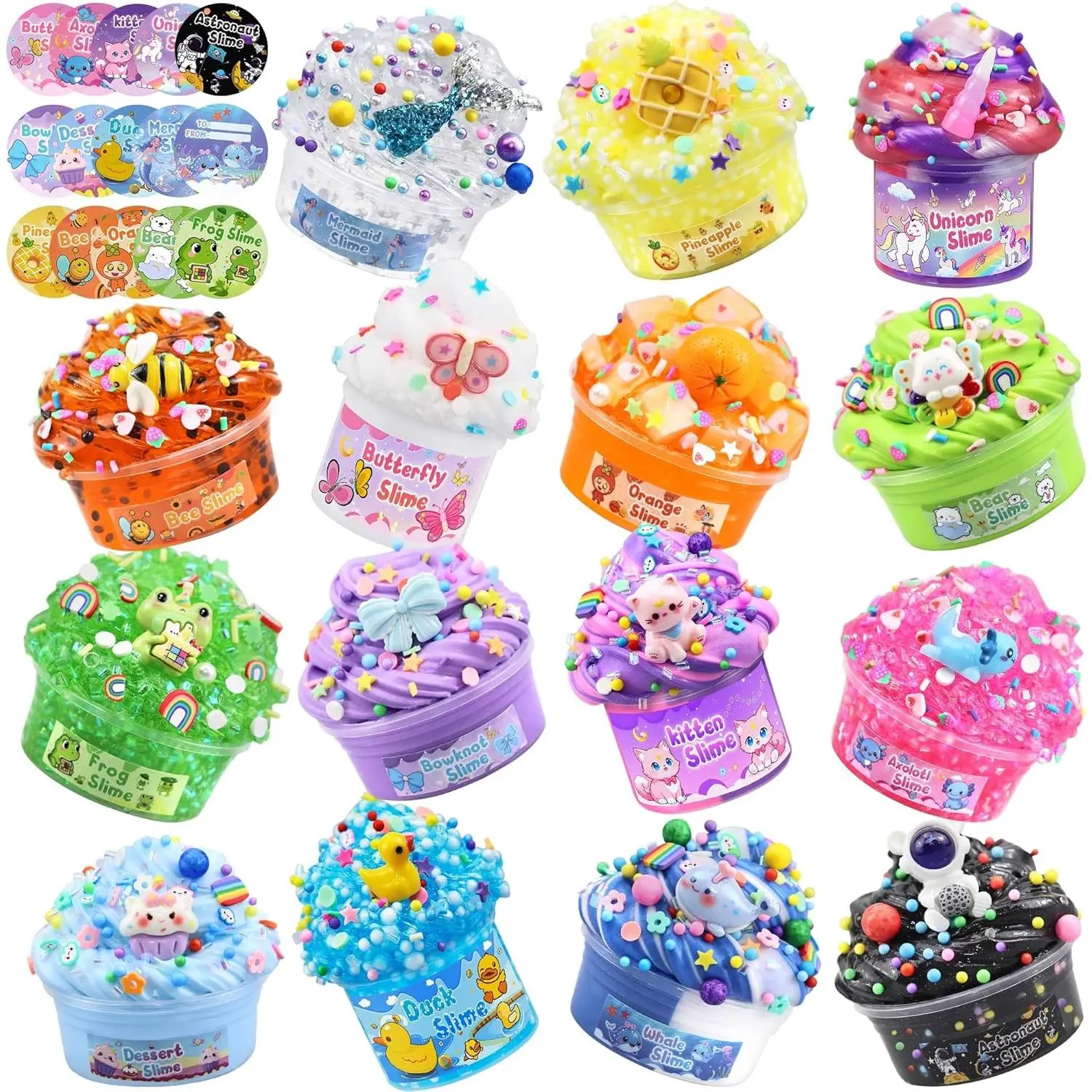 15 Pack Slime Kit, 25OZ Soft DIY Slime Toy, Ideal Party Favors Kids Gift | Slime Packs,Crunchy Slime with Beads,Slime Kit Bulk,Slime Kits for Girls 8-12,Birthday Gifts Classroom Prizes for Kids