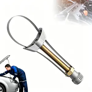 Universal Adjustable Oil Filter Strap Wrench, Heavy Duty Carbon Steel Oil Filter Removal Tool, Multi-Size Diameter Adjustable Strap Spanner Wrench for Car Truck Motorcycle ATV Engine Oil Filter Change, Auto Repair Hand Tools
