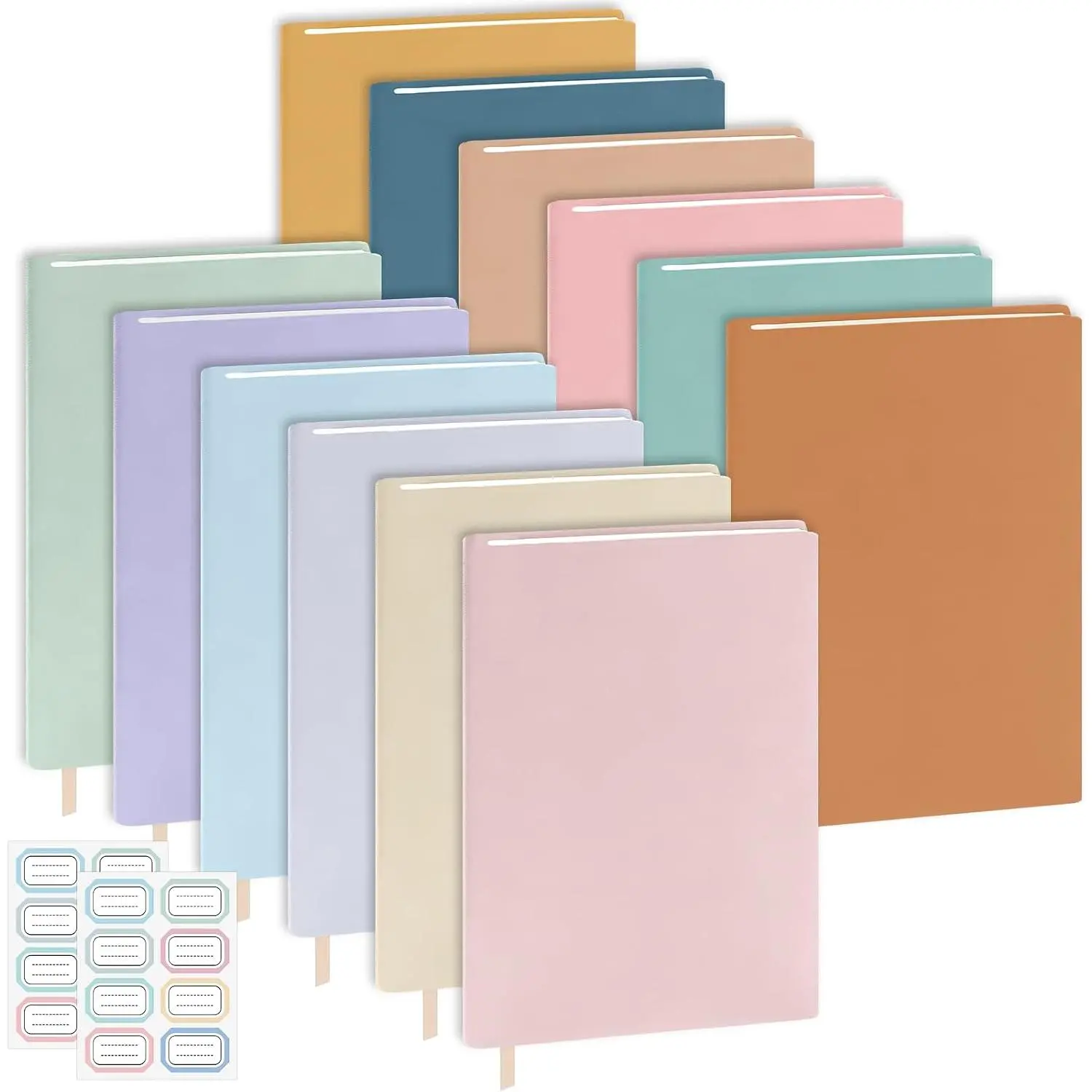 Stretchable Book Covers 12 count  Fabric Book Covers with Label 9x11in Boho Pastel Protective Sleeve for Hardcover Book Textbook Cover for School Fits  Book Sizes Up to 10x12.5in