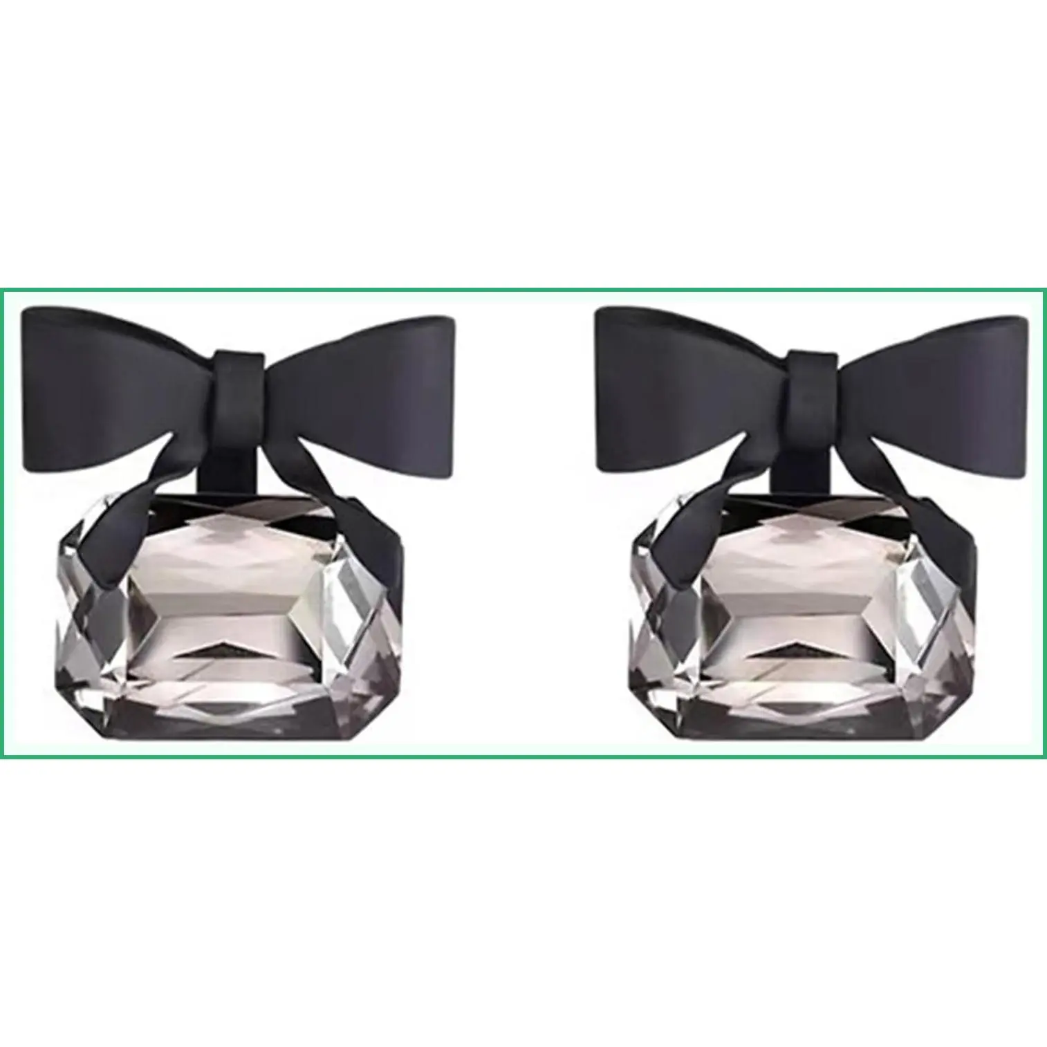 Black Bow Stud Earrings for Women – Faux Crystal Statement Jewelry, Cute Christmas Gift
