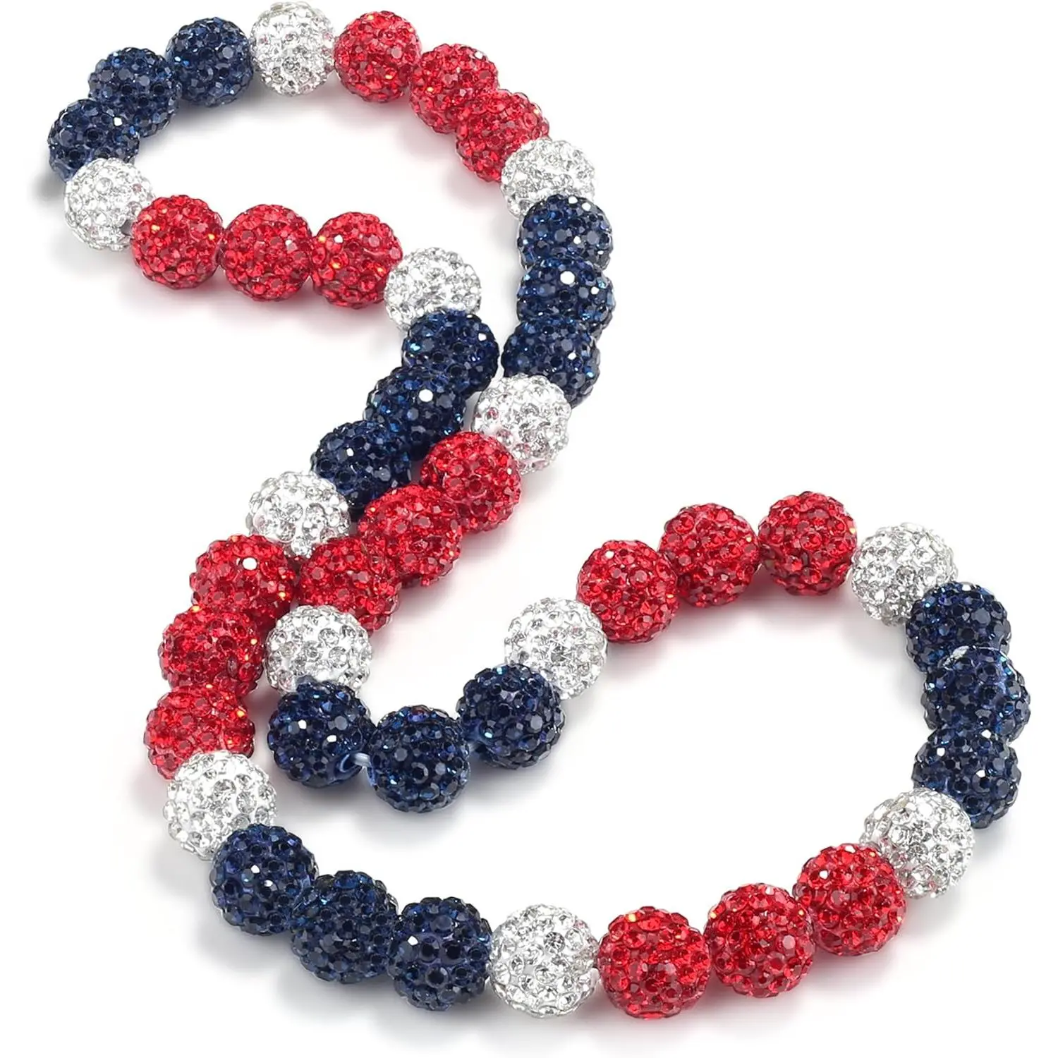 Men's Beaded Rhinestone Baseball Necklaces - 16/18in Bling Diamond Chain, Sparkling Style Ice Necklaces, Drip Accessories Gifts for Baseball Team Lovers, Beaded Rhinestone Necklaces