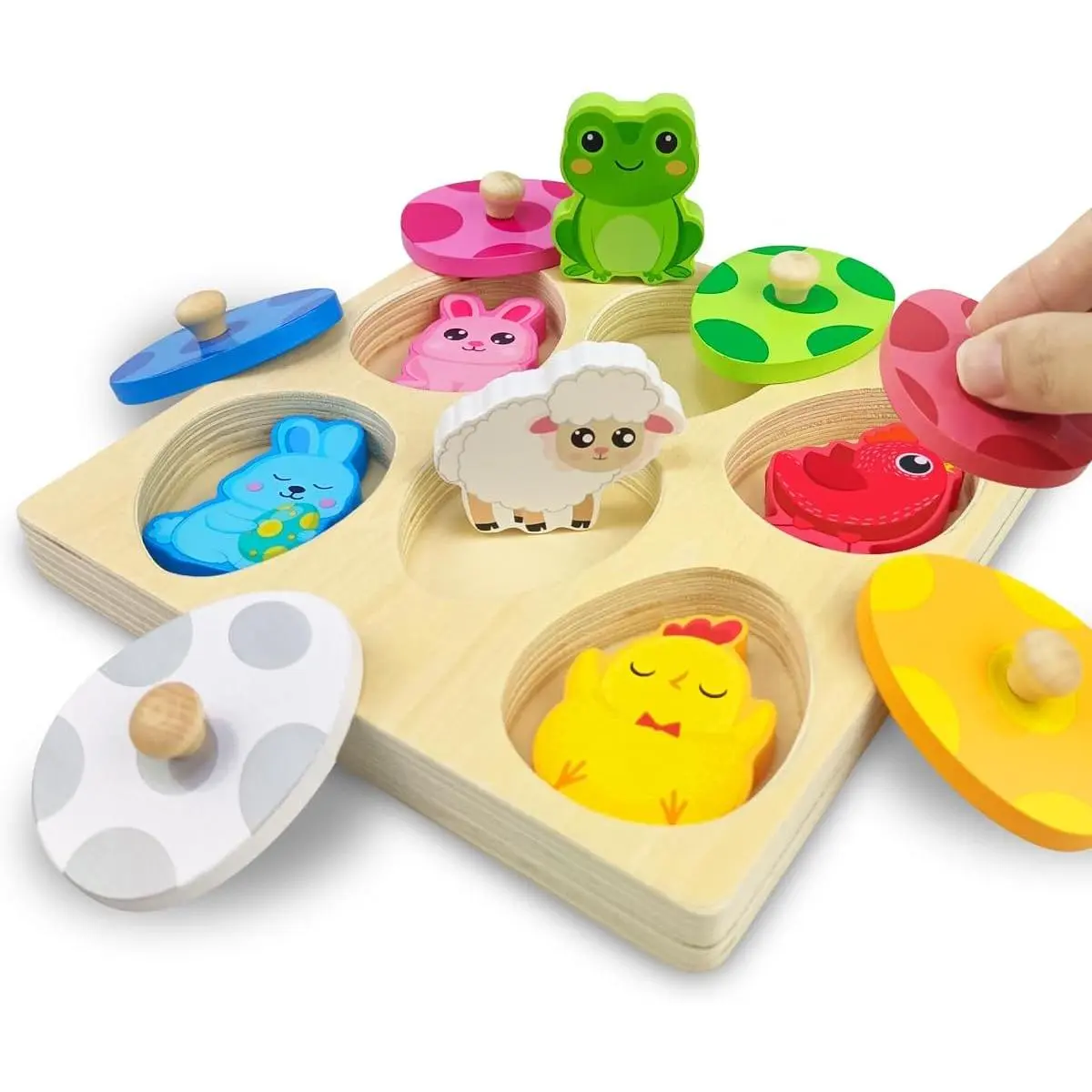 Easter Wooden Pegged Puzzles Montessori Toys  Toddlers Kids Boys Girls Easter Basket Stuffers Toys Gifts