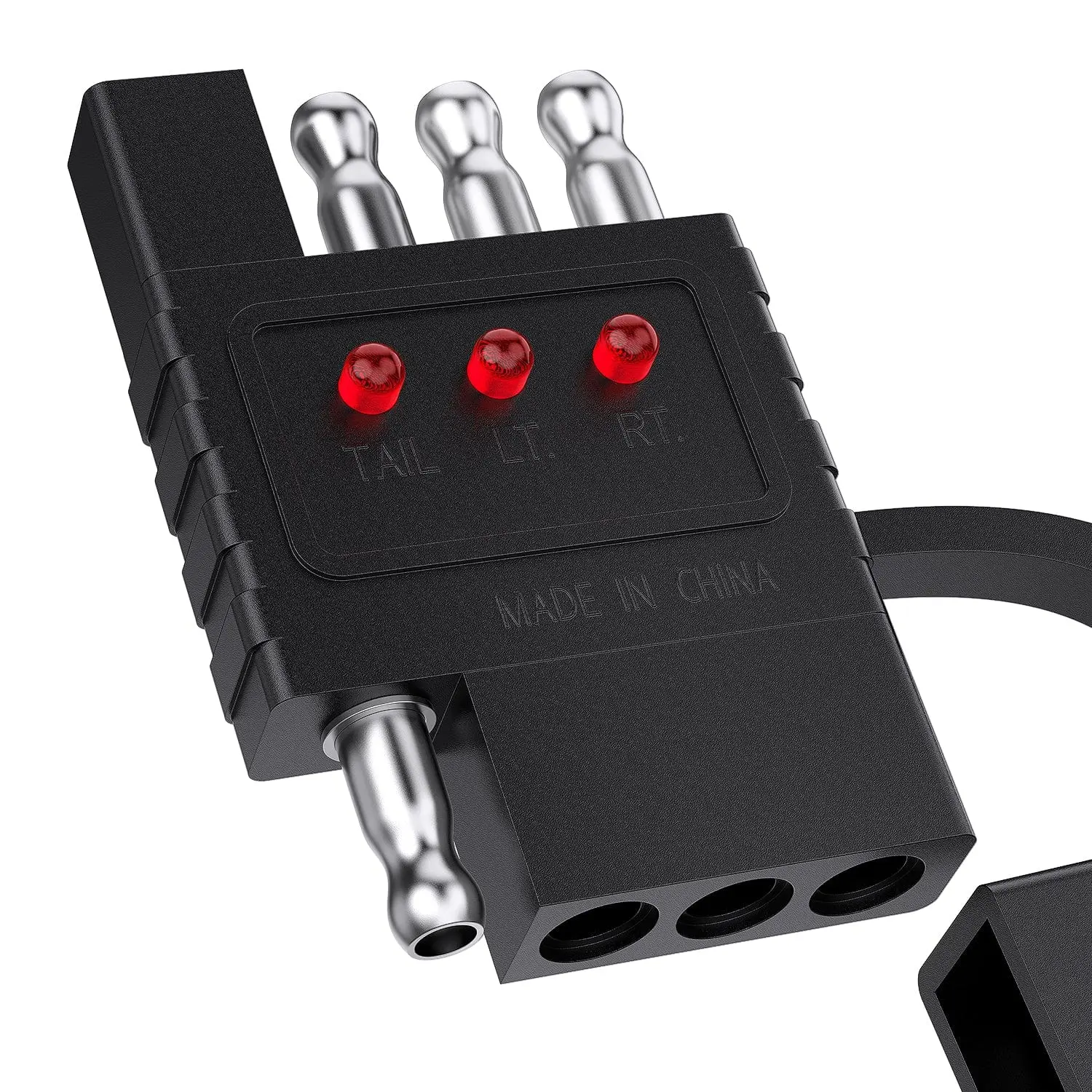 Nilight 4 Way Flat LED Indicator Trailer Tester for Turn Signal Tail & Reverse Lights
