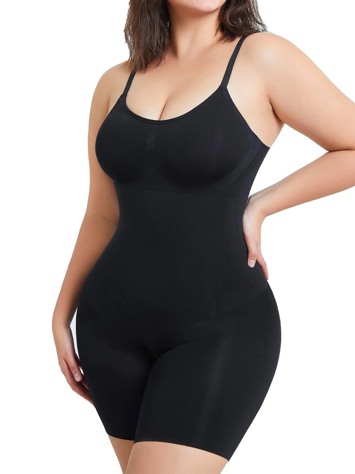 Women's Basic Solid Color High Stretch Shapewear Romper, Tummy Control Seamless Smooth Shaper, Tummy Tuck Shapewear for Daily Wear