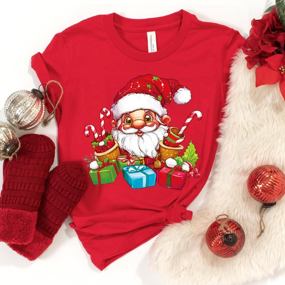 Cartoon Christmas Themed Pattern Heat Transfer Sticker, 6 Counts/set DIY Heat Transfer Sticker, DIY Clothing Decoration for T-shirt, Jeans, Jacket, Bag, Hat