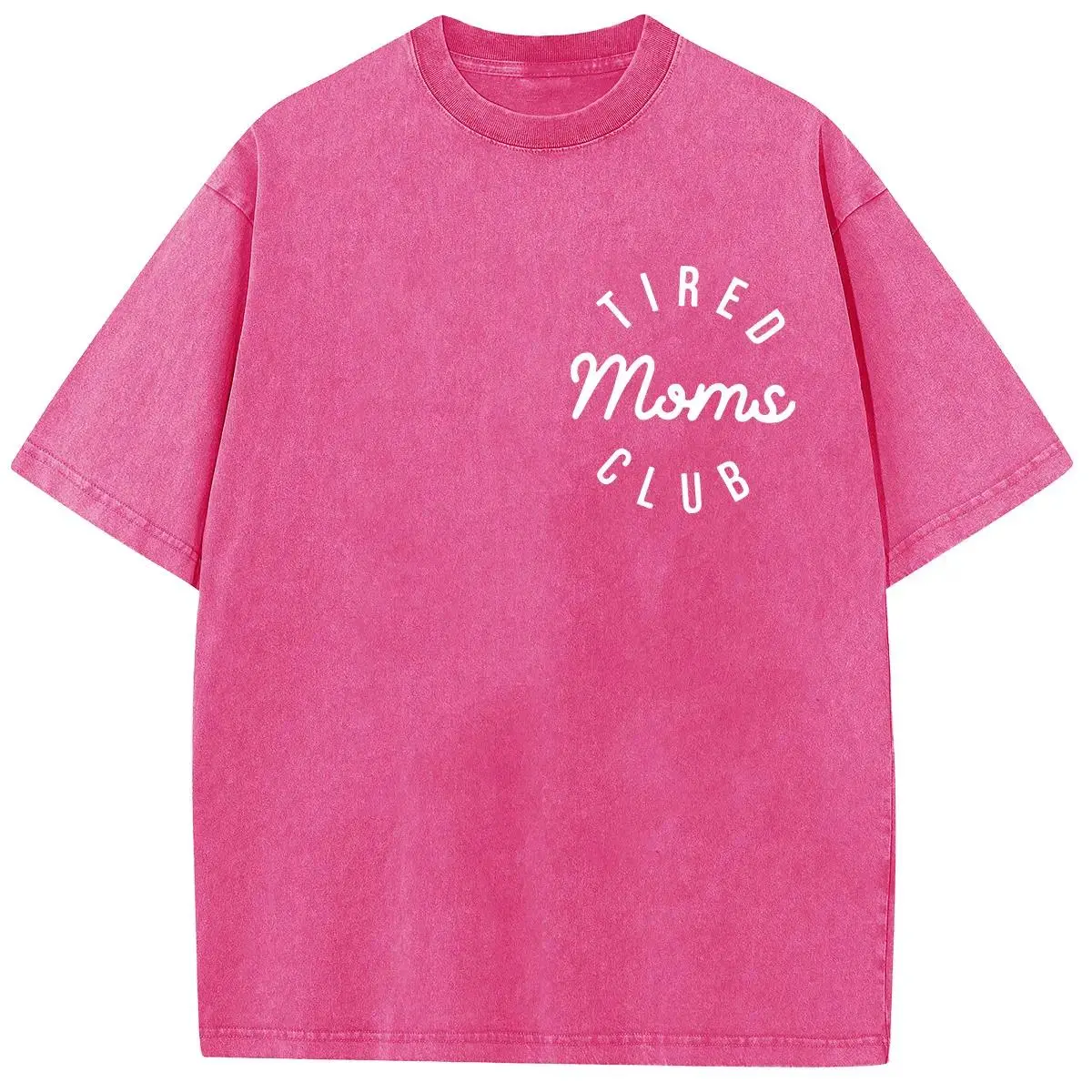 Holafish Oversize Acid Wash MAMA  Mother's Day Oversized Half Short Sleeves Casual Women Graphic Tee Comfortable Fit Summer Womenswear