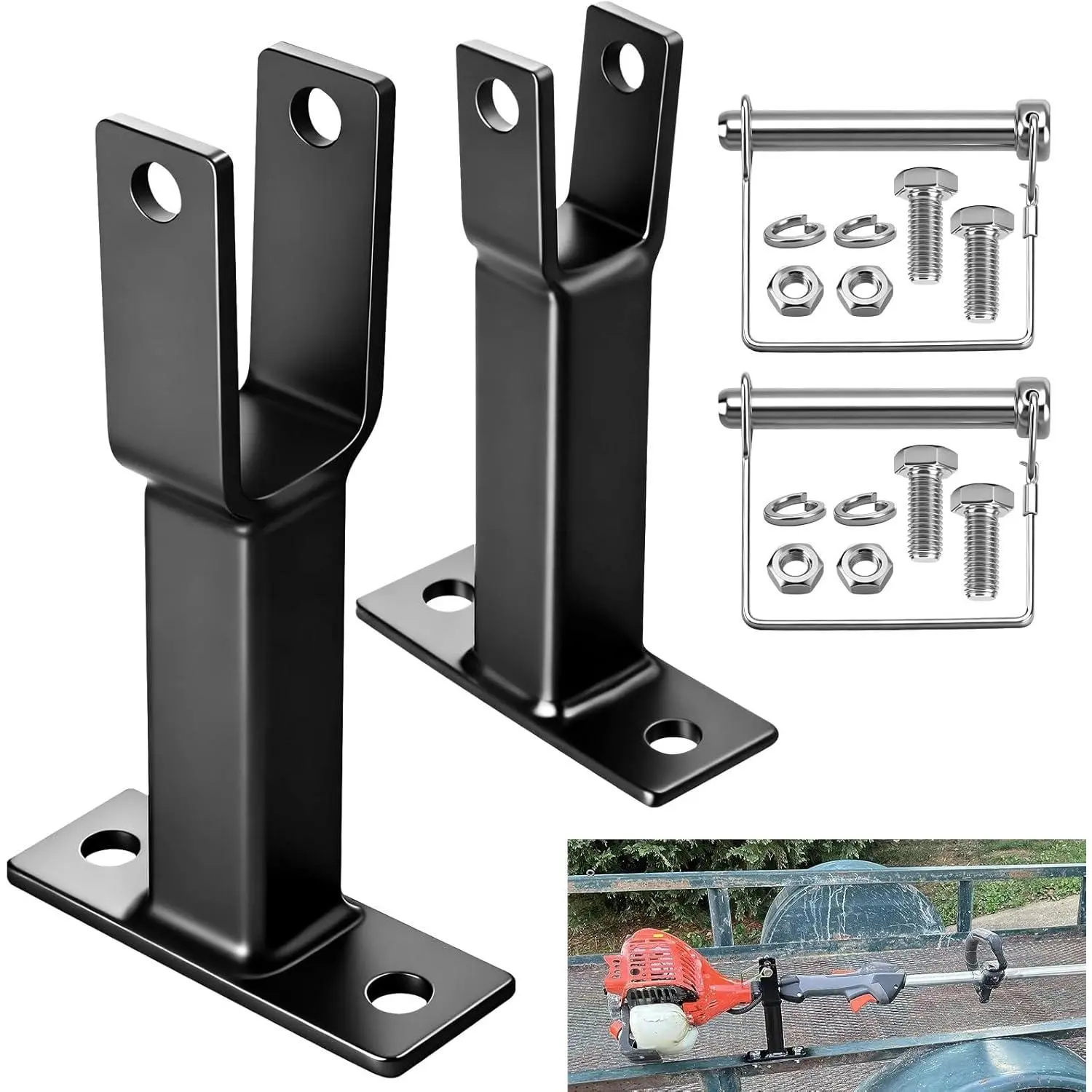 Heavy Duty W/Hardware Racks Holder Carrier for Weeder/Extended Trimmer or Straight Shaft Weed-Eater, Lockable Racks, Trailer Trimmer Rack, Weed Eater Rack - Securely Transport Trimmers