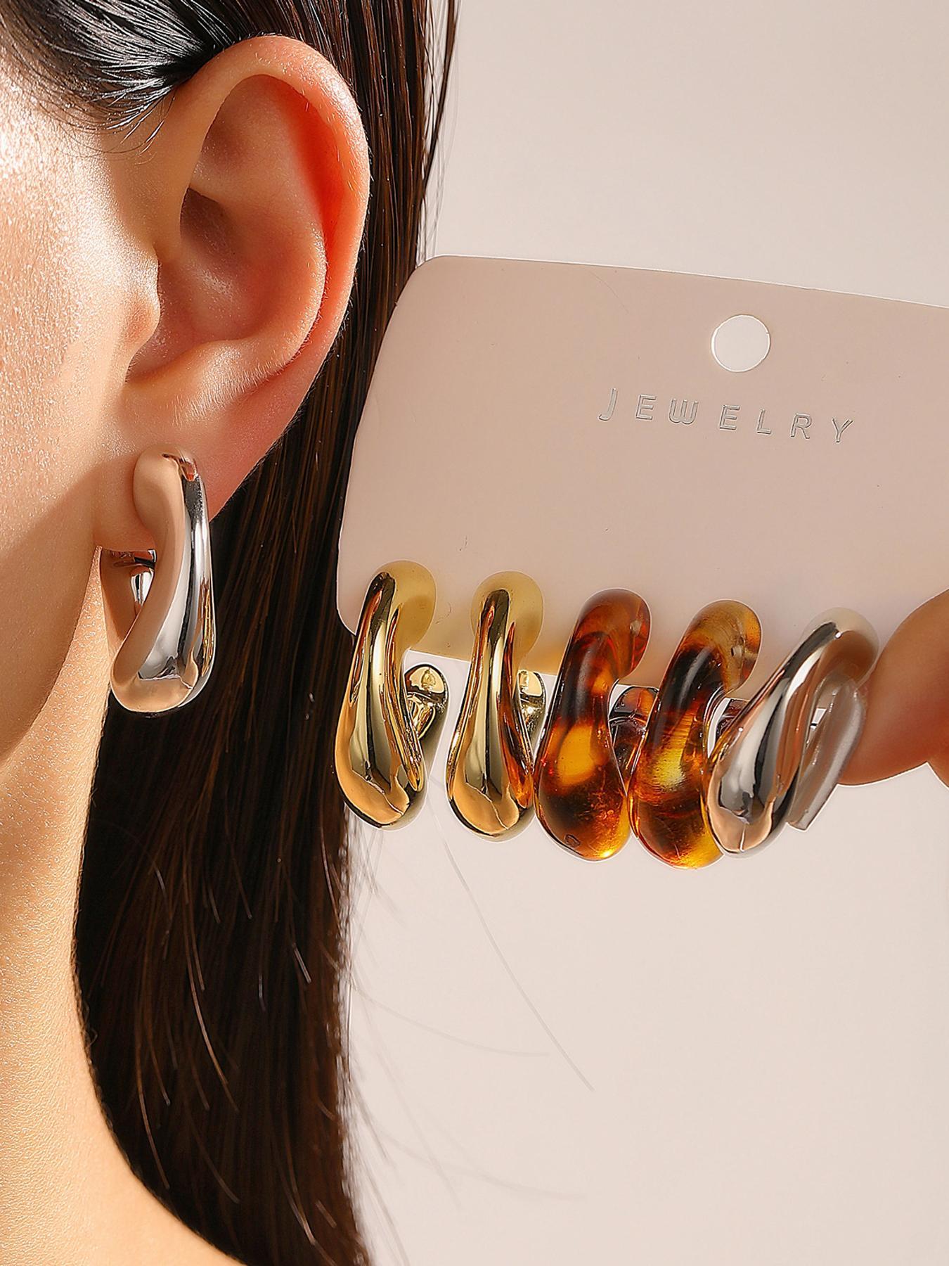 Boho Style Leopard Pattern Earrings Set, Fashion Jewelry for Party, Daily Clothing Decor, Trendy All-match & Exquisite Jewelry for Birthday Gift
