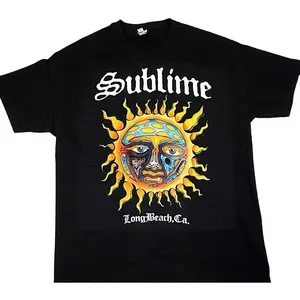 Vintage Sublime Band T-shirt, Oversized Aesthetic Boho Graphic Tshirt Tees Menswear Top Shortsleeve Streetwear Tee Underwear Crewneck Tropical Casual