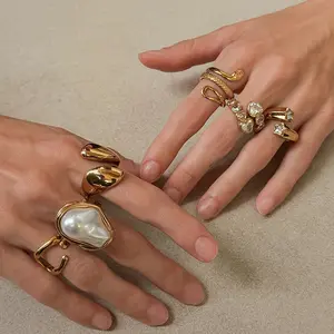Y2K Viral Melted Gold Chunky Ring Main Character Energy Baddie Aesthetic Statement Jewelry