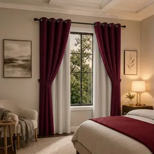 4 Pcs Blackout Grommet Curtains, 52"x84" 2-Tone Combination Solid Drapes, UV-Protective Light-Blocking Window Treatments for Living Room Home Decoration, QF222 curtains for bedroom