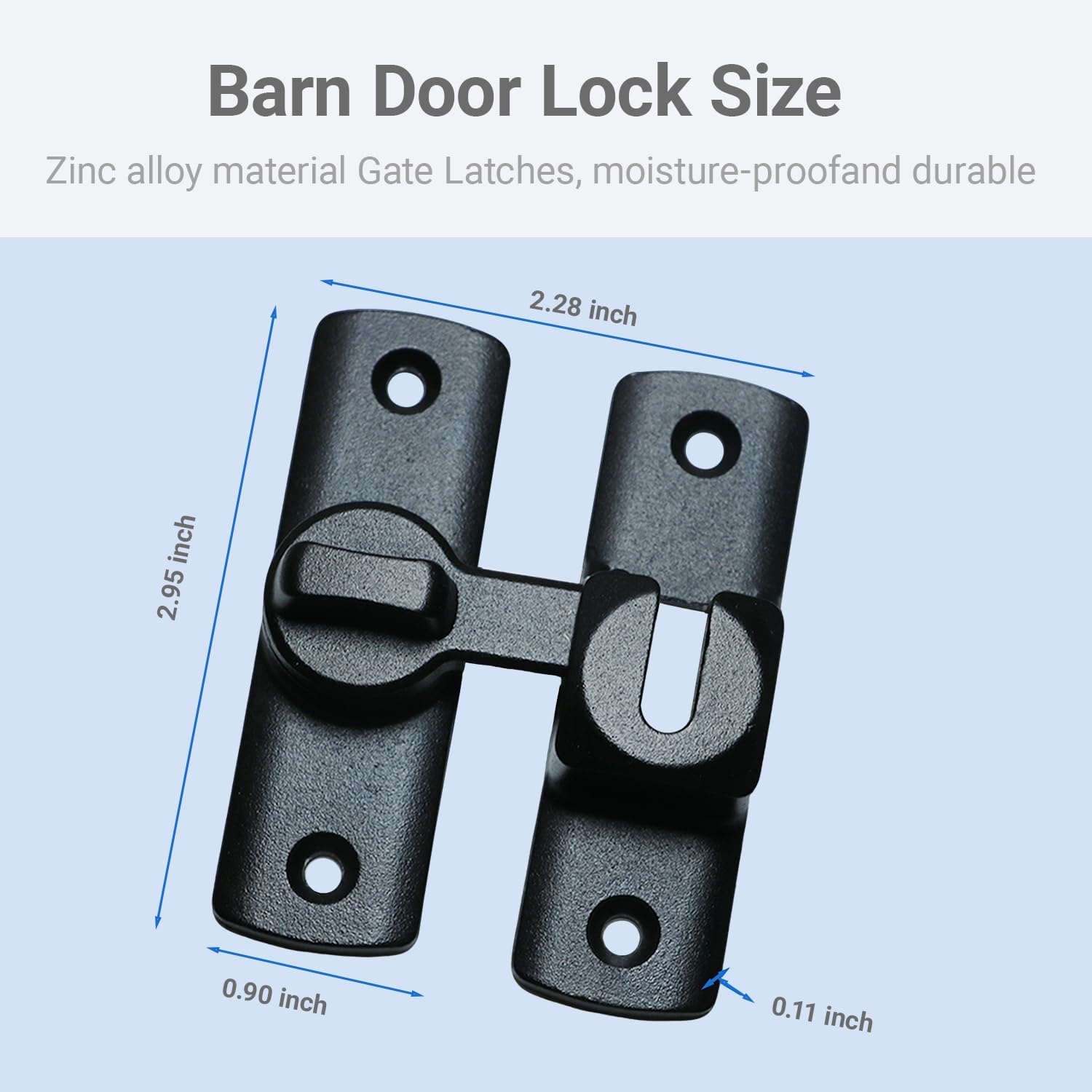 Upgraded Barn Door Lock - 90/180  Flip Door Latch, Protecting Safety Sliding Gate Latches for Barn, Garden, Bathroom, Cabinet, Window, Sliding Door