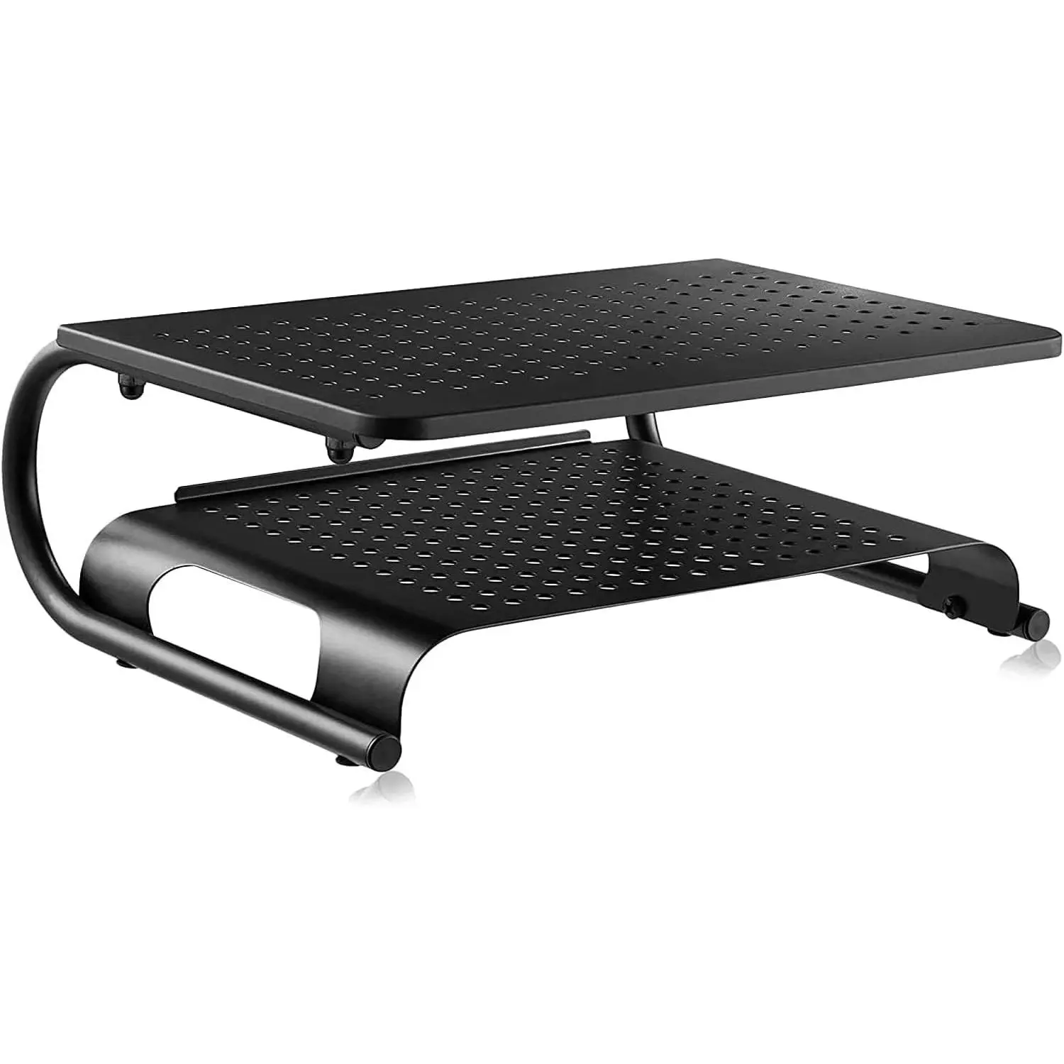 Double-Deck Desk Monitor Stand Riser for Computer,Laptop,Printer, Notebook and All Flat Screen Display with Vented Metal Platform and 4 Inches Height Underneath Storage (MST002)Gift.