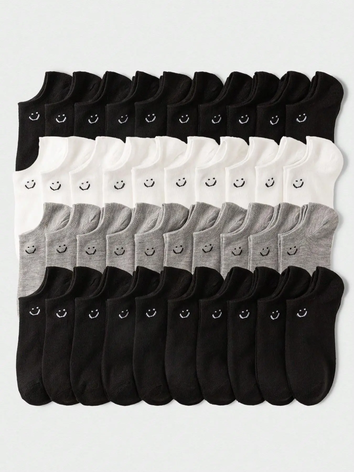 Men's Ankle Socks, Daily Wear Socks, Casual Breathable Short Boat Socks, Funny Socks, Smiley Print Design, Soft and Comfortable, // Series
