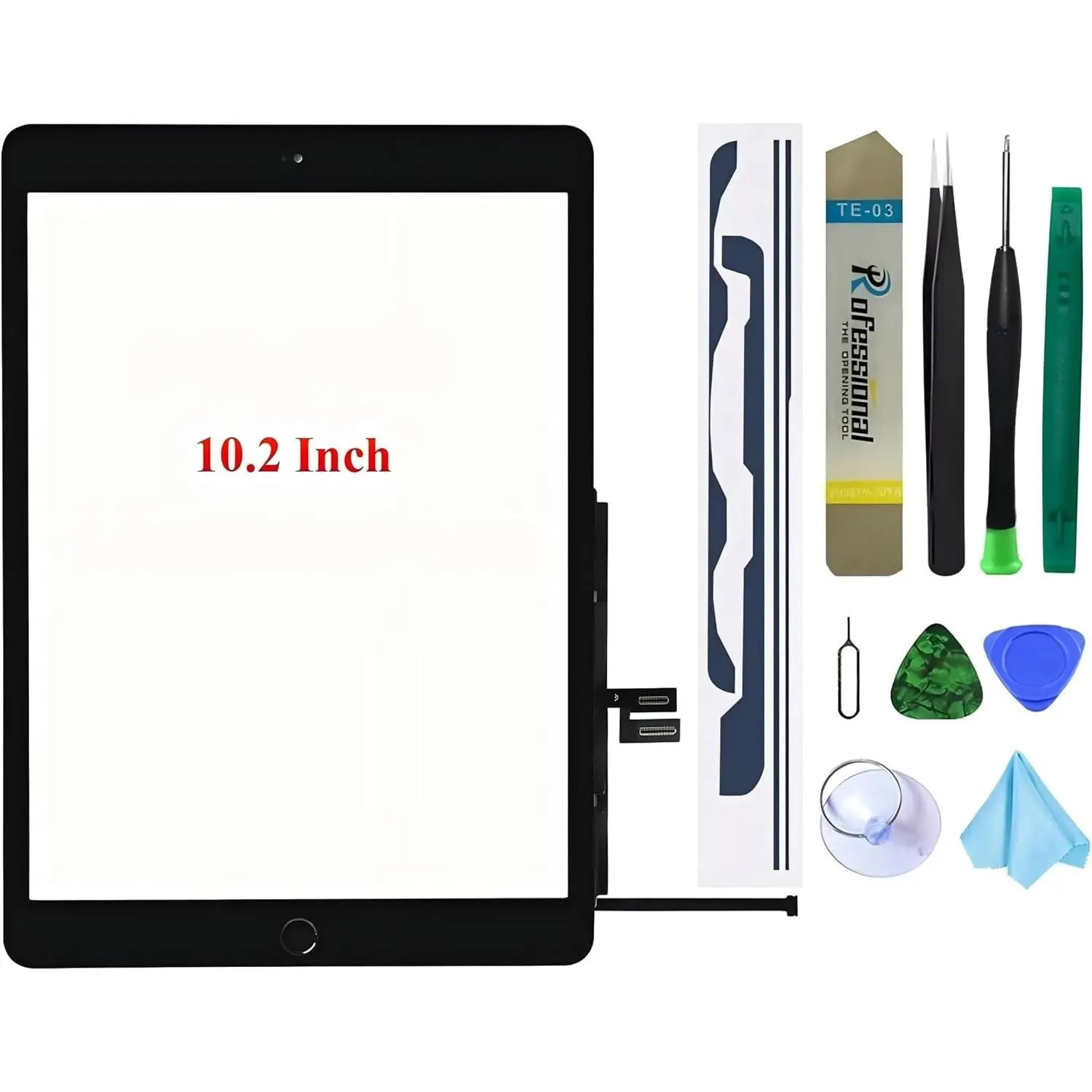 Touch Screen Replacement for iPad 7/8 A2197 A2198 A2200 A2270 A2428 A2429 A2430, 10.2 Inch Digitizer Glass with Home Button & Repair Kits for iPad 7th 8th Gen (Black)