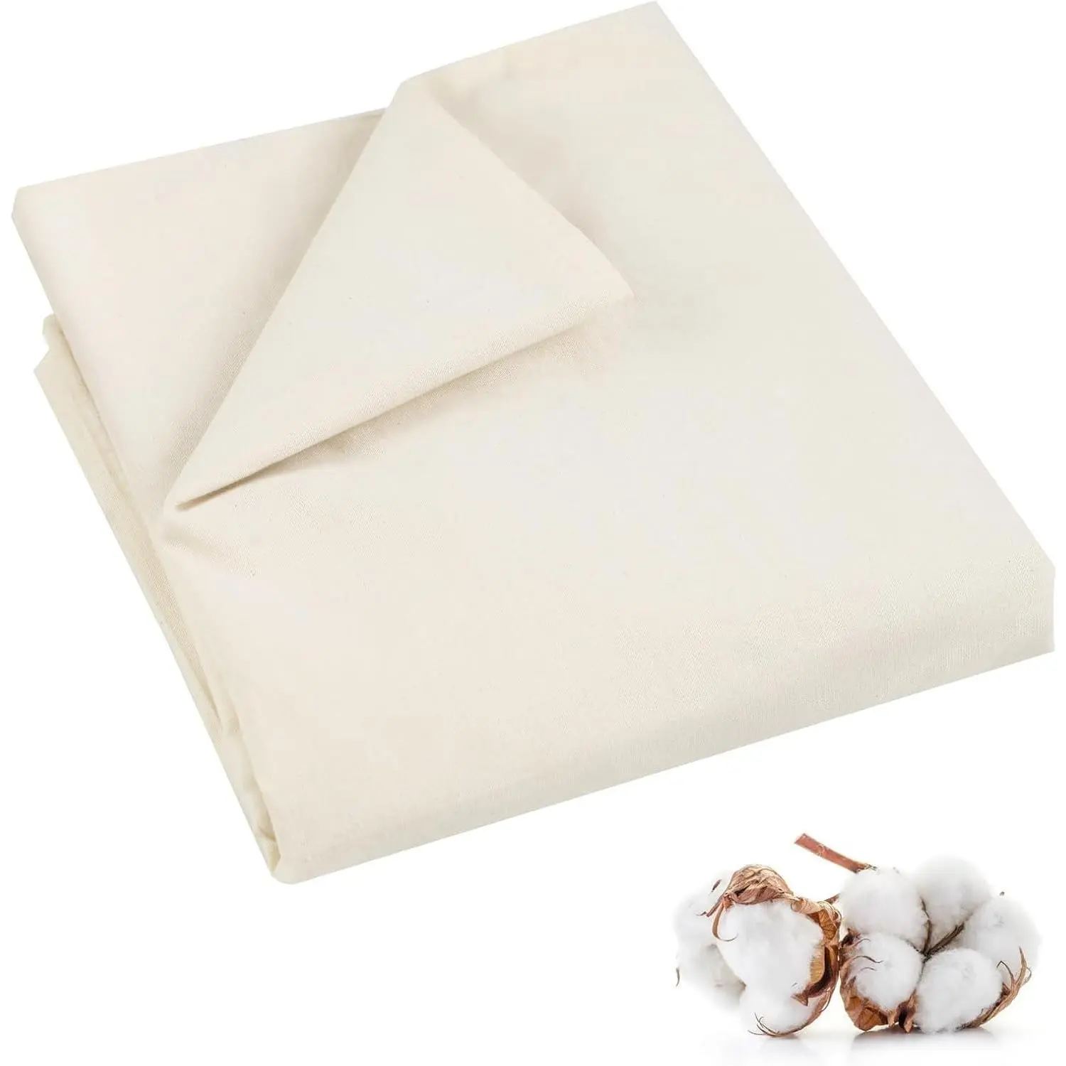 100% Cotton Muslin Fabric, 63 Inch x 2 Yards, Unbleached, Medium Weight, Easy Care for Sewing, Embroidery, Garments, Crafts, Apparel ClothGift