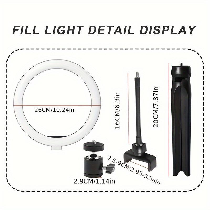 USB Powered 10 Inch Ring Light, Portable Selfie Ring Light With Tripod for Smartphone, Angle Flexible Adjustable Selfie Light, Selfie Video Light, 3 Color Tones Fill Light, Cellphone Accessories