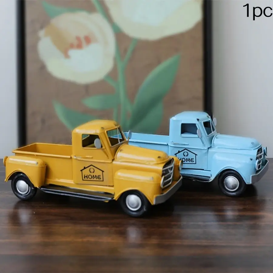 Vintage Antique Vintage Car Truck Model Prop Iron Art Decorative Craft Ornament Home Decoration, Unique Retro Design for Interior Styling