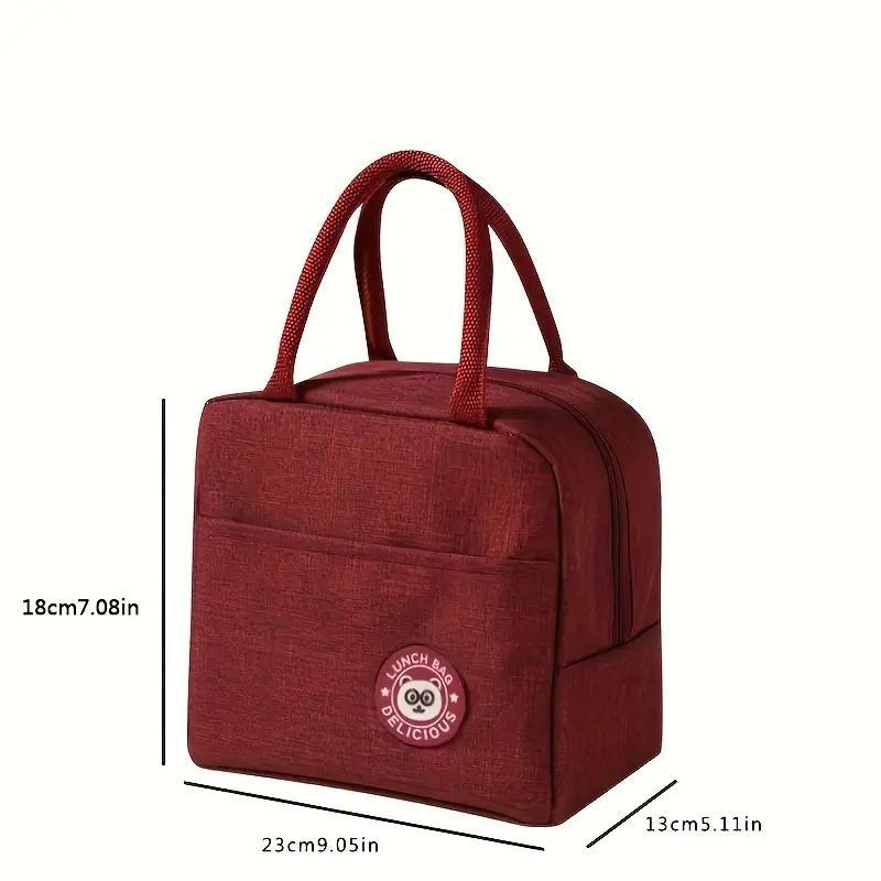 Insulated Lunch Bag, 1 Count Waterproof Lunch Storage Bag with Handle, Portable for Home School Office Outdoor Camping Picnic, Multifunctional Insulated Bag, Lunch Cooler Bag