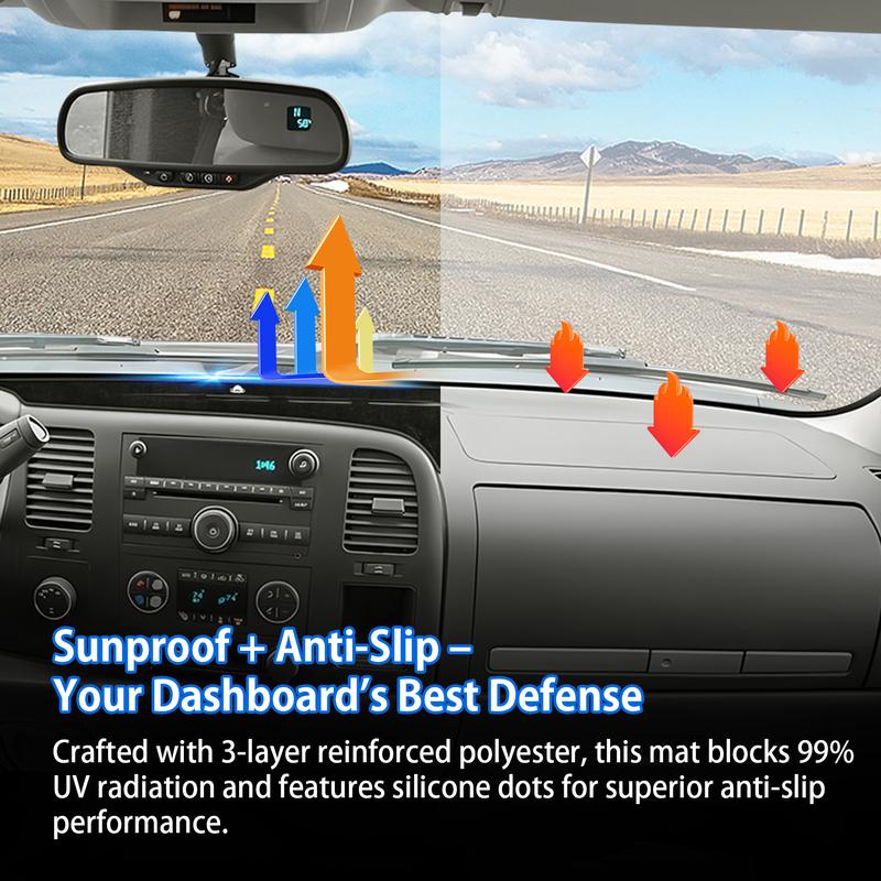 Canvcle Custom Fit Dash Mat for Ford F-150 F150 Pickup 2009-2014 UV Protection High-Quality Suede Non-slip Dashboard Cover Mat