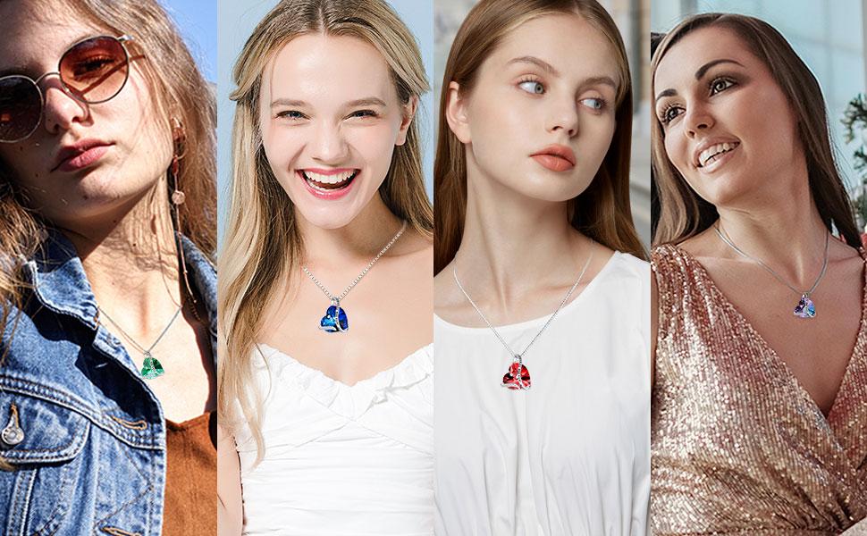 TOUPOP Heart Pendant Necklace Forever Love Sterling Silver Crystal Birthstone Necklaces Anniversary Jewelry Birthday Gifts for Women b0 TOUPOP Heart Pendant Necklace Forever Love Sterling Silver Crystal Birthstone Necklaces Anniversary Jewelry Birthday Gifts for Women b0