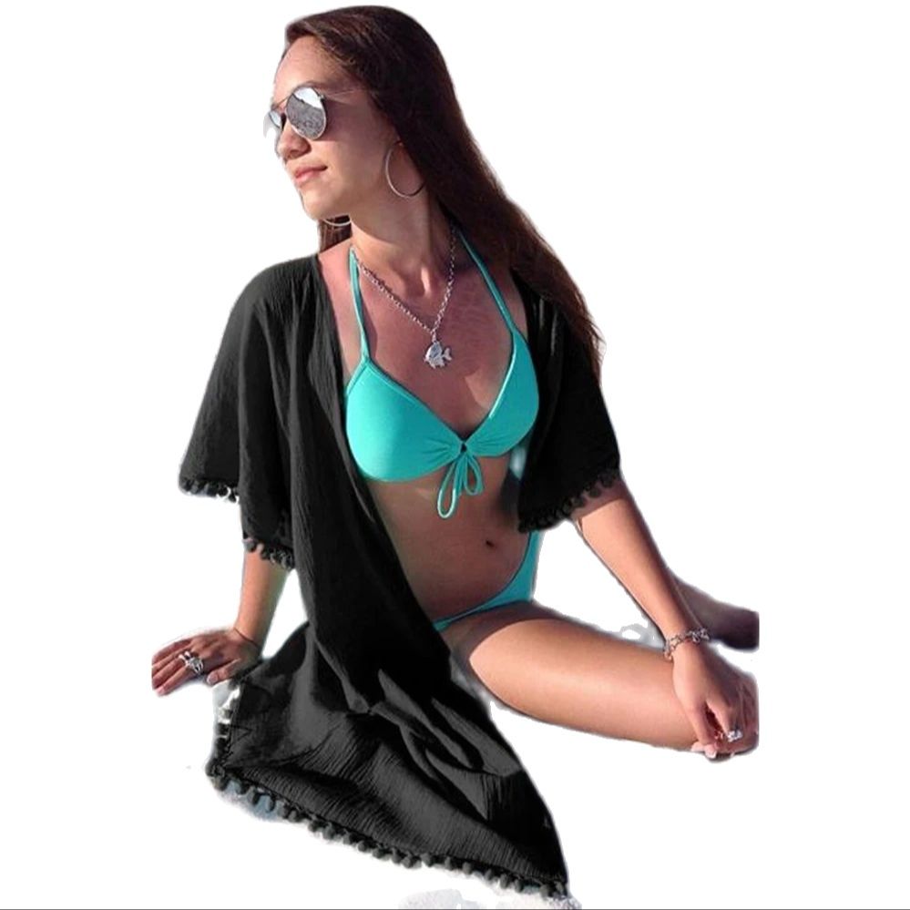 New summer cardigan cape 2026 Hollow knit women's beach wear cover sun protection beach wear