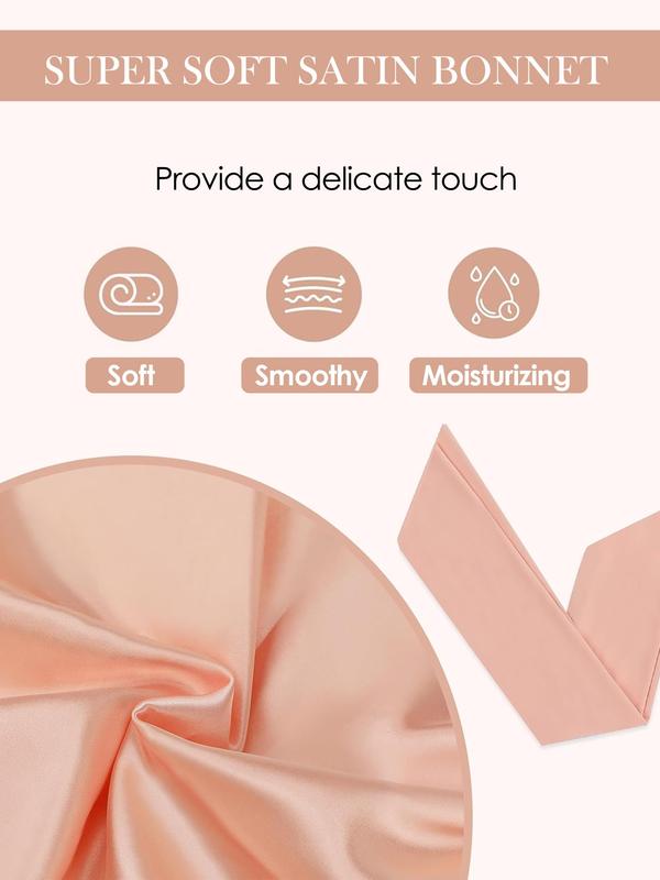 Women's Soft Breathable Satin Hair Cap, Adjustable Night Sleep Hat, No Heat Styling Tool, Dual-Layer Design, Gentle on Hair