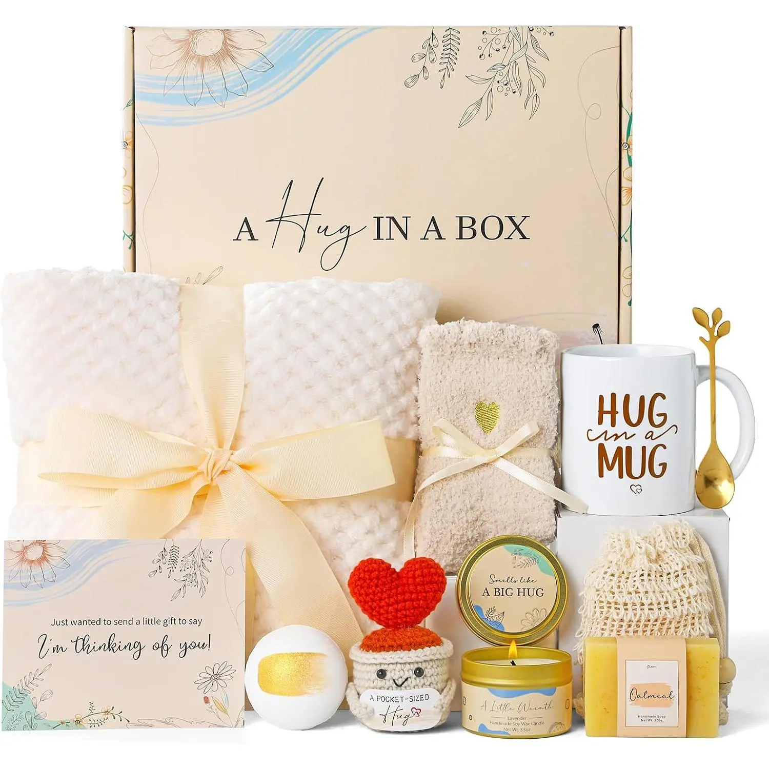 for Self Care Package Box Spa Basket Get Well Soon Sending Hug Thinking of You Feel For Wife Her New Mom Sister Female Best Friend Coworker Teen Girls Boss Babe Day