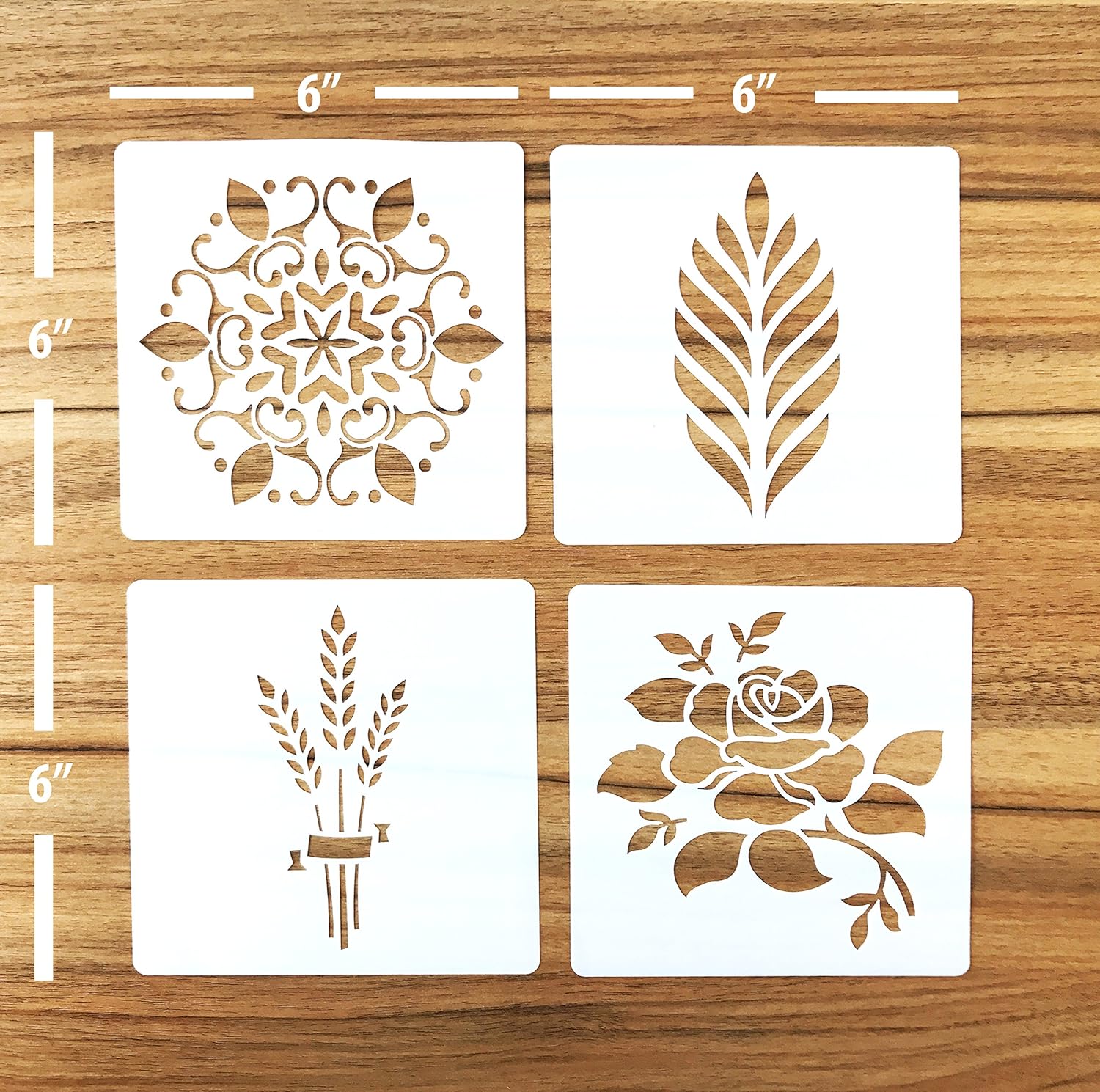 Pack of 4 European Artisan Bread Stencils (StencilGroup3) 6" by 6''