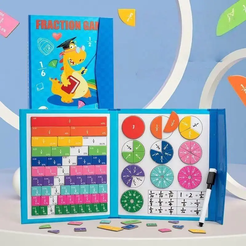 Magnetic Fraction Tiles Division Board, Interactive Circle Math Game for Teens, Stem Learning Aid, Educational Exploration Tool